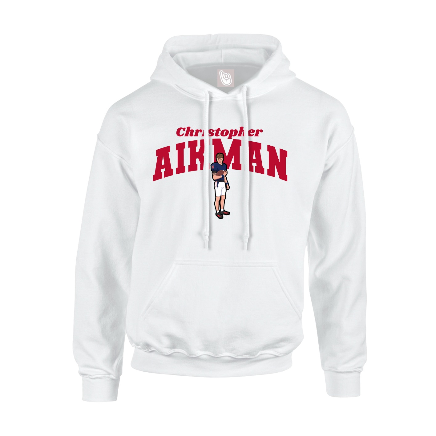 Youth Hoodie — Signature Arch in White