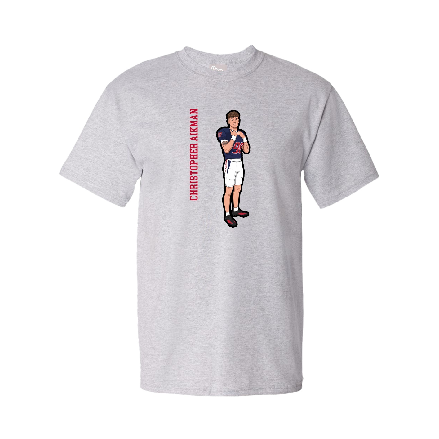Tee — Name Vertical in Grey