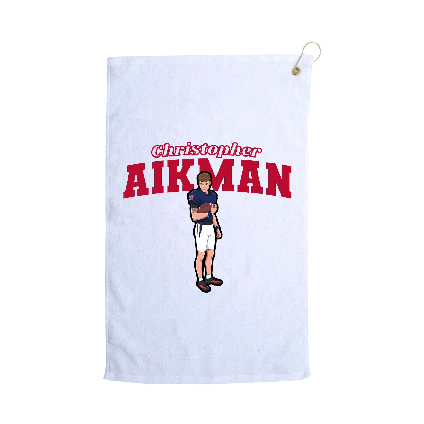 Golf Towel — Name Arch in White