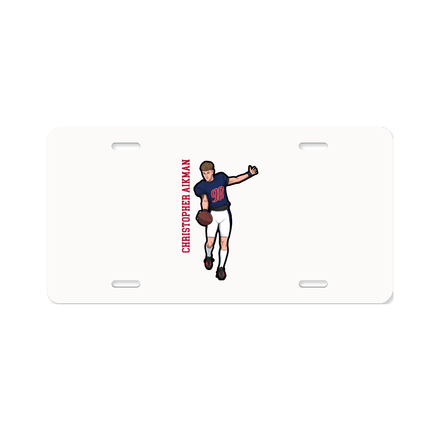 License Plate — Name Vertical in Classic