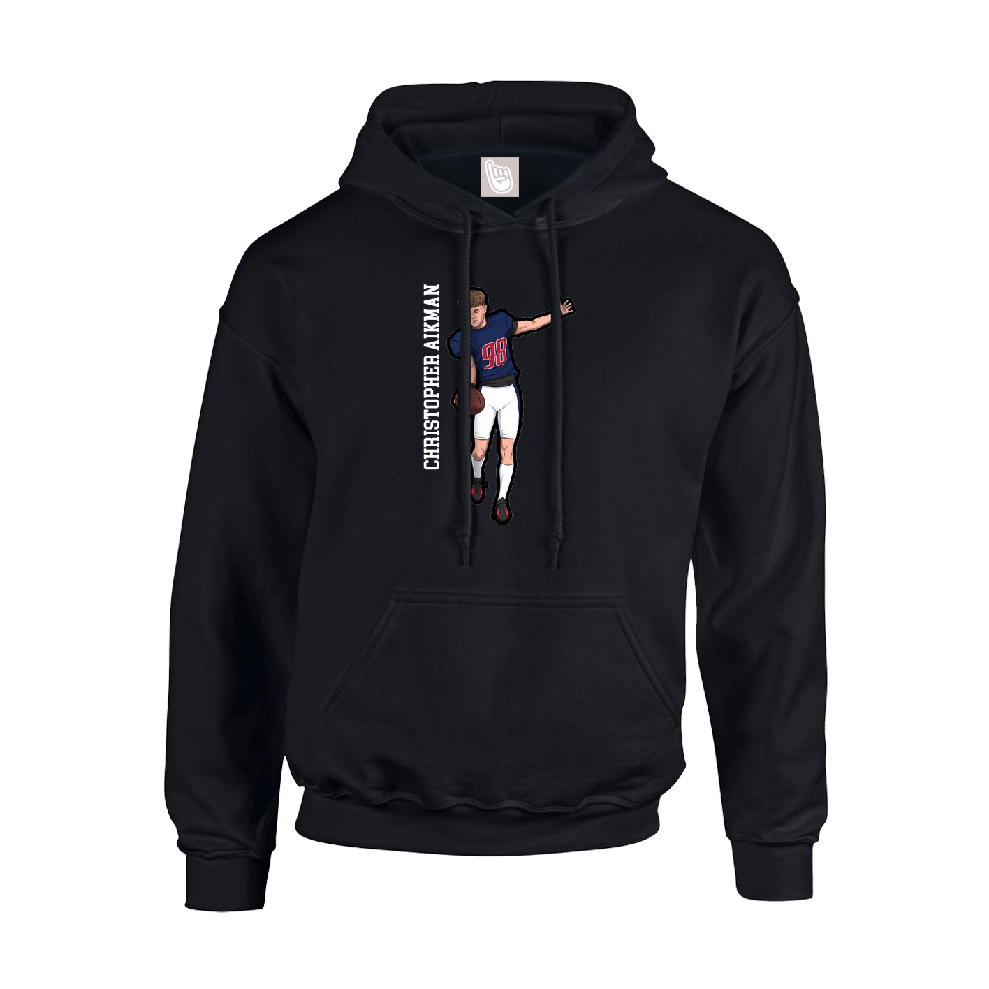 Hoodie — Name Vertical in Black