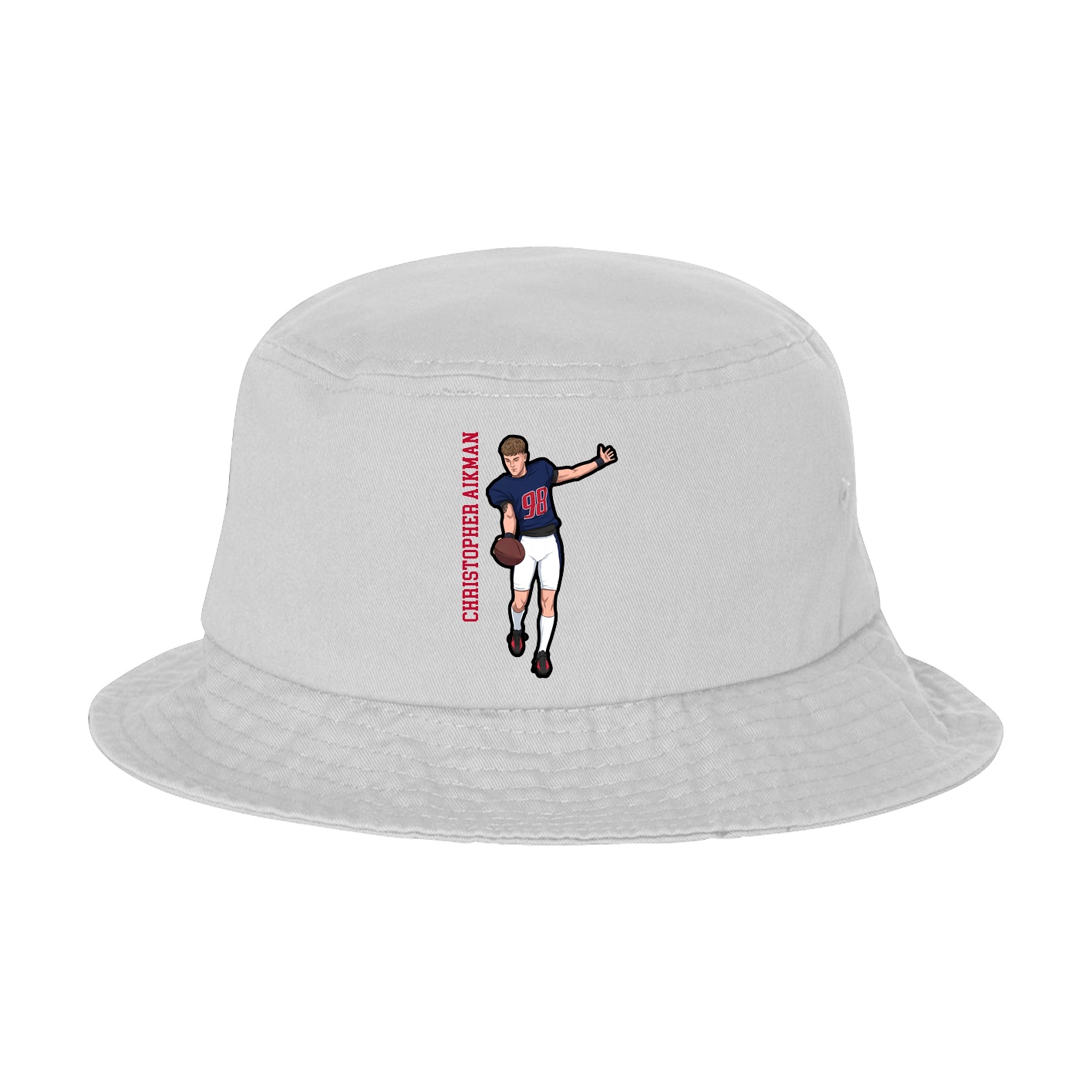 Bucket Cap — Name Vertical in White