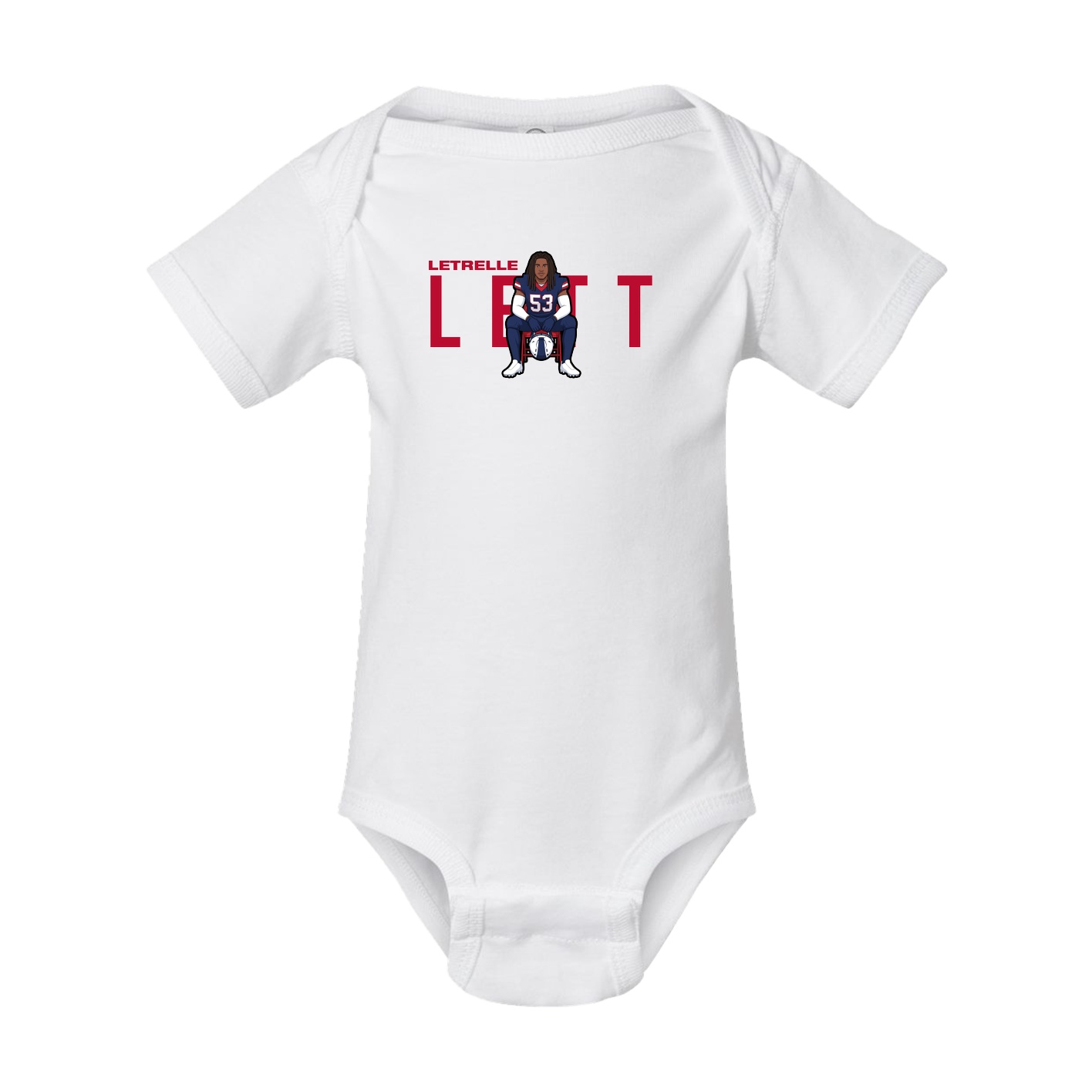 Baby Onesie — Player Name in White