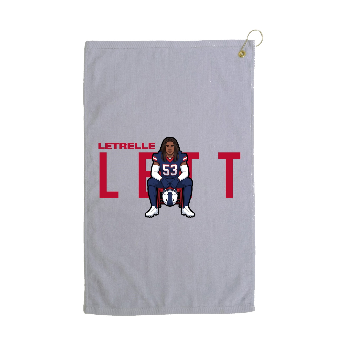 Golf Towel — Player Name in Grey