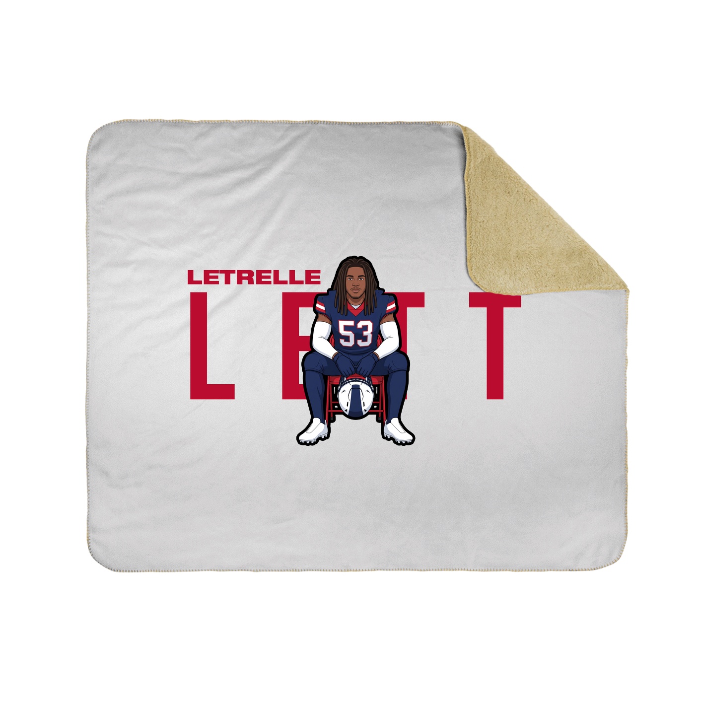 Throw Blanket — Player Name in White