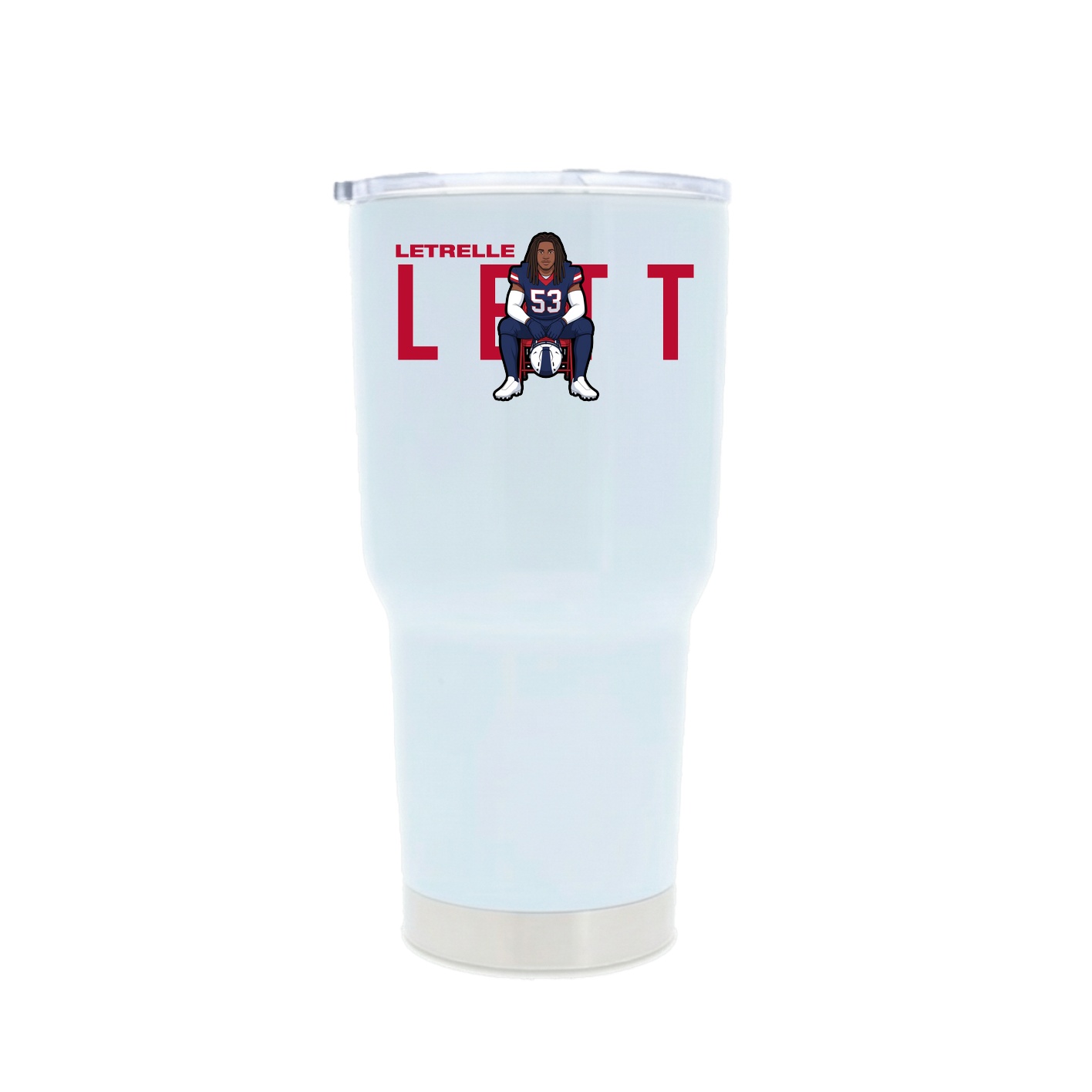 30oz Stainless Steel Tumbler — Player Name in White