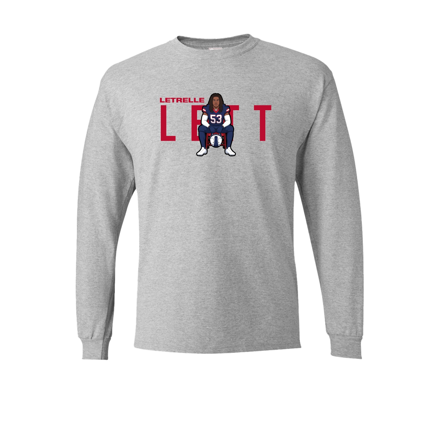Long Sleeve Tee — Player Name in Grey