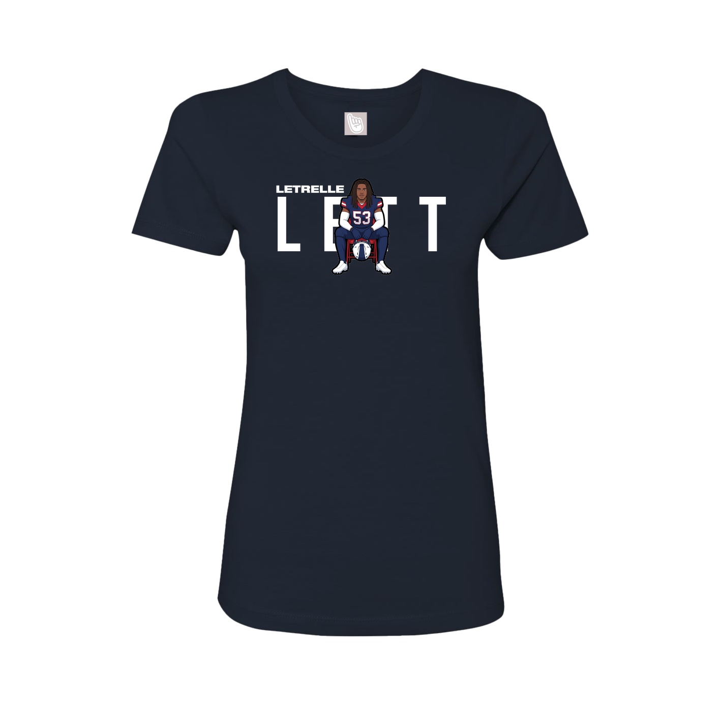 Fitted Women's Tee — Player Name in Navy