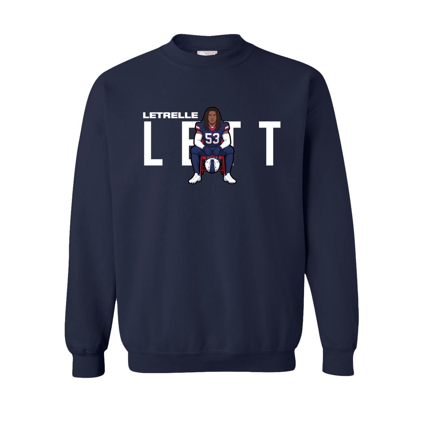 Fleece Crew — Player Name in Navy