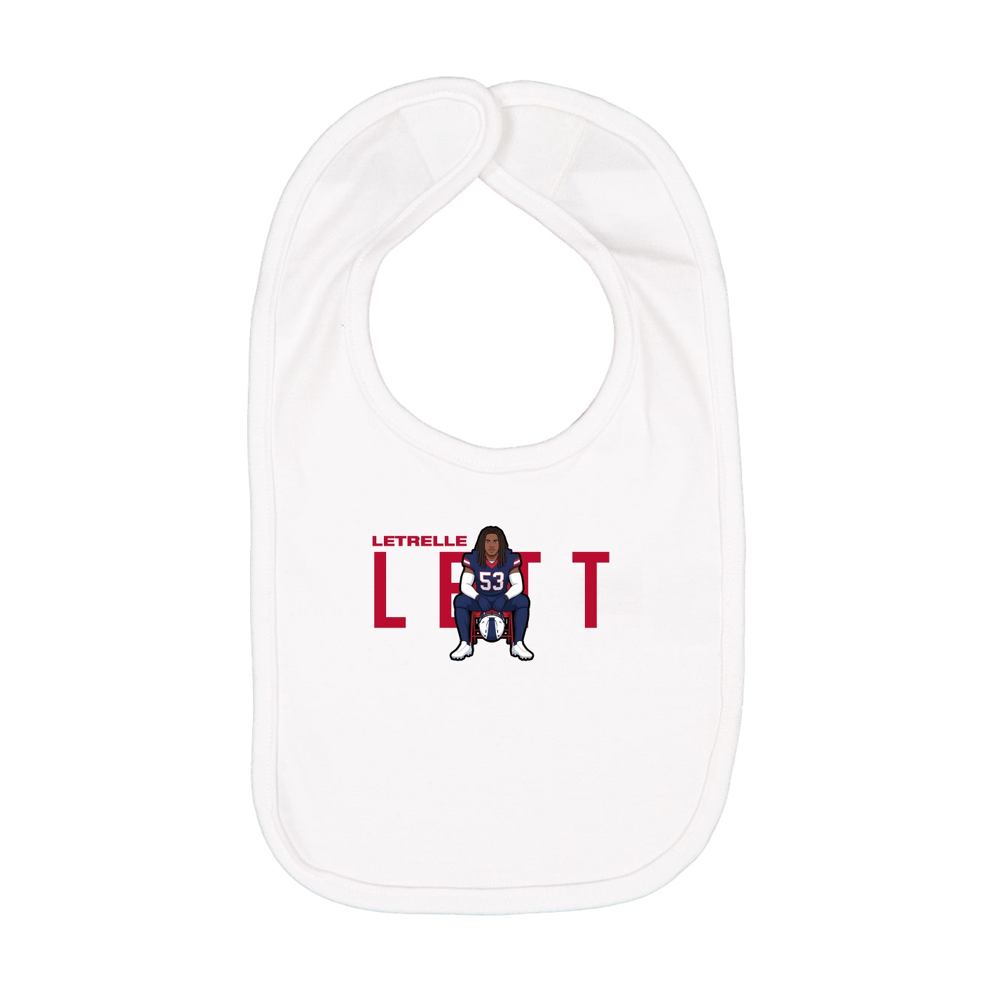 Infant Bib — Player Name in White