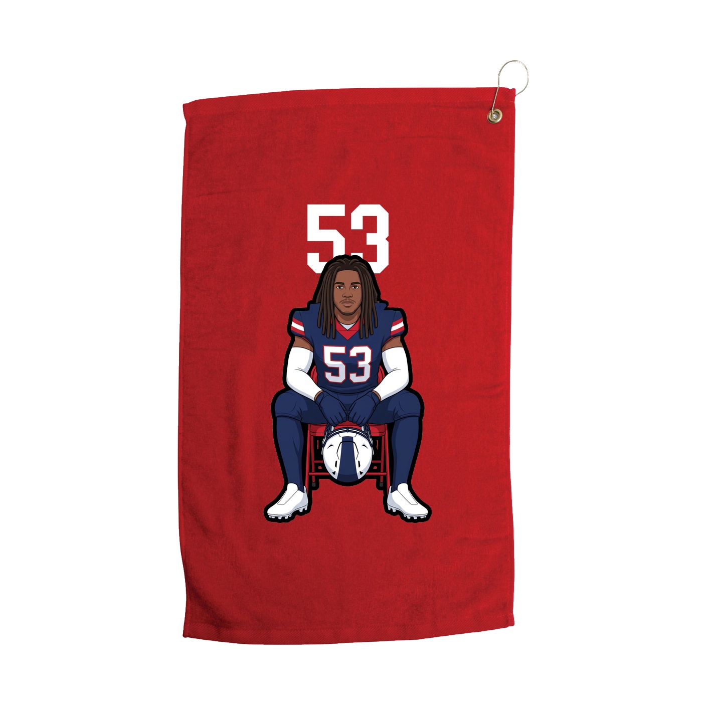 Golf Towel — Number Top in Red