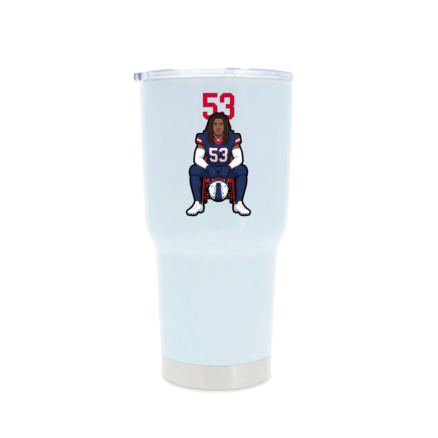 30oz Stainless Steel Tumbler — Number Top in White