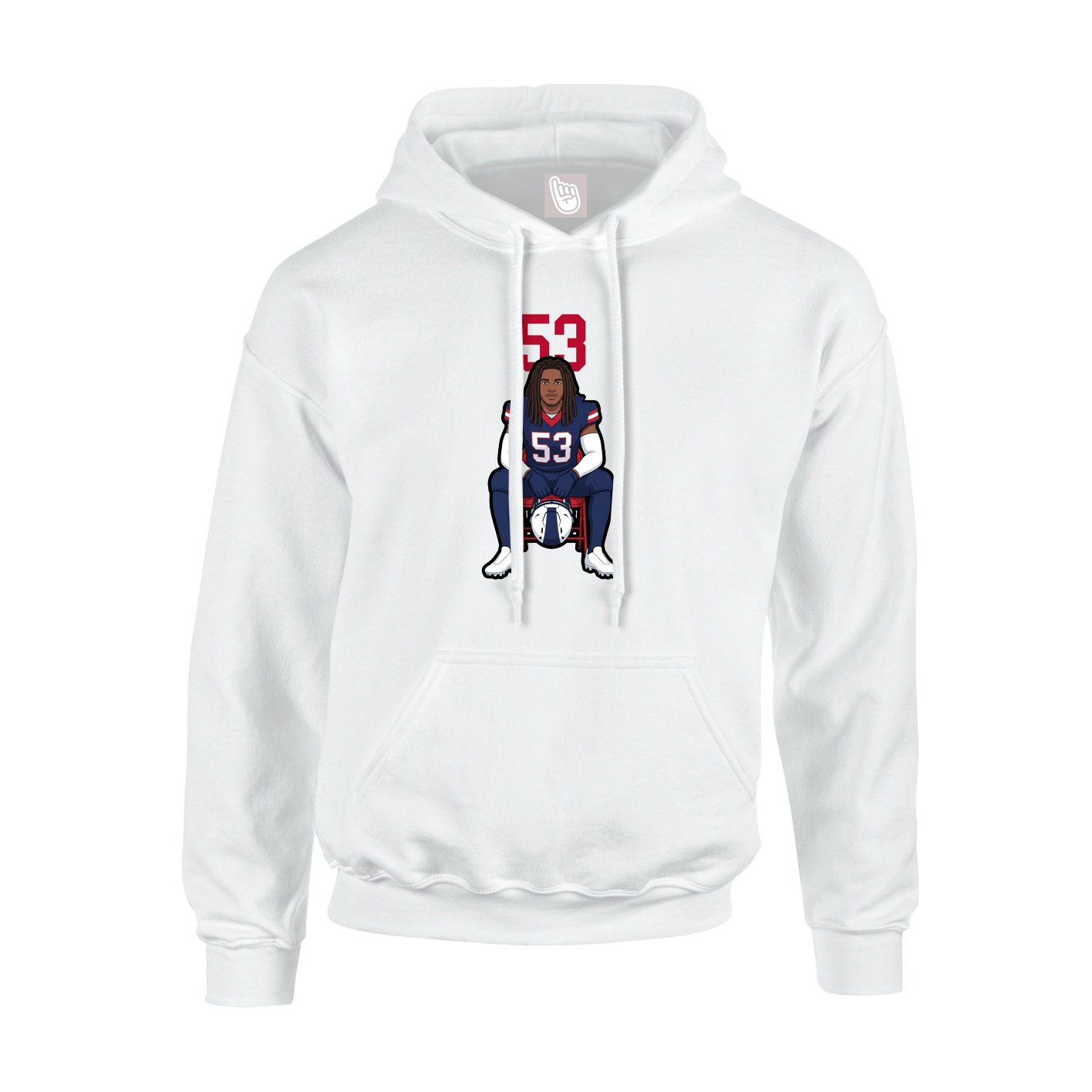 Youth Hoodie — Number Top in White