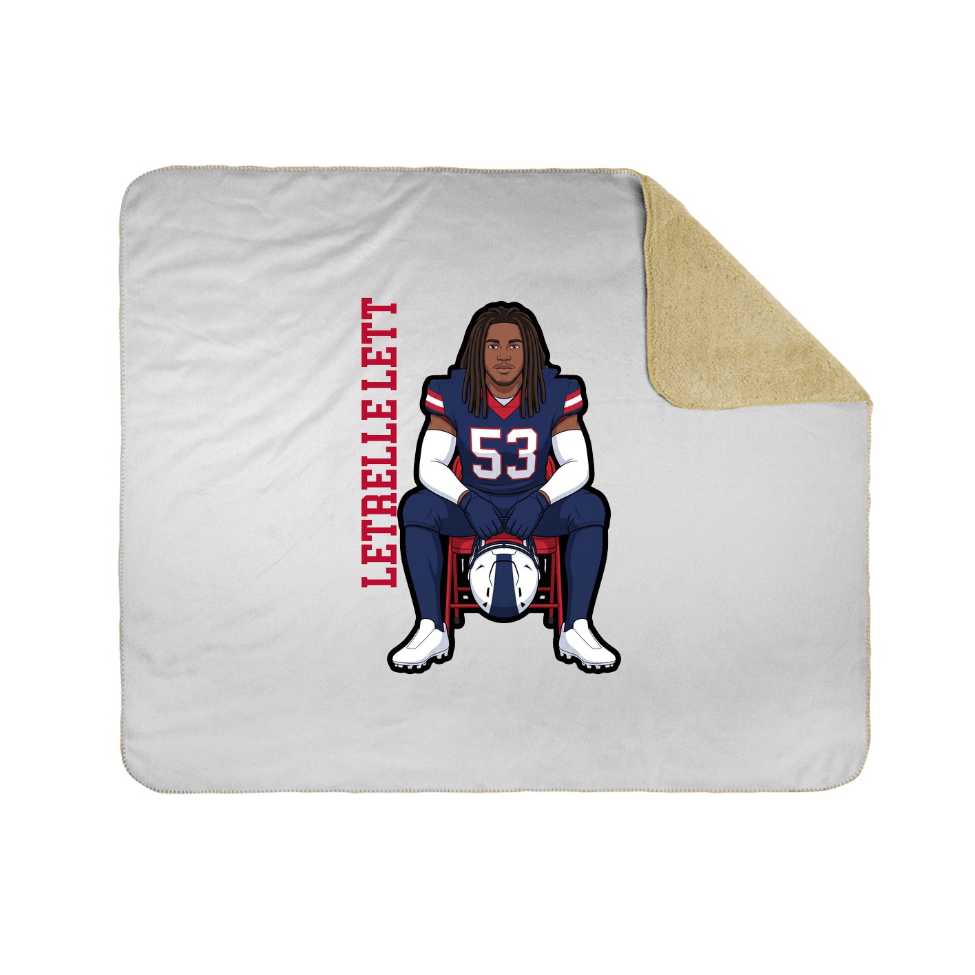 Throw Blanket — Name Vertical in White