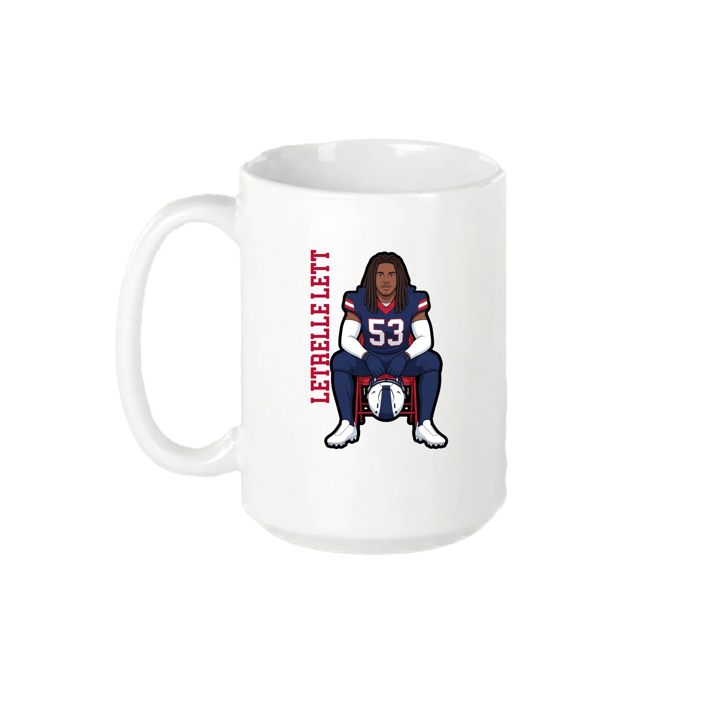 15oz Coffee Mug — Name Vertical in White
