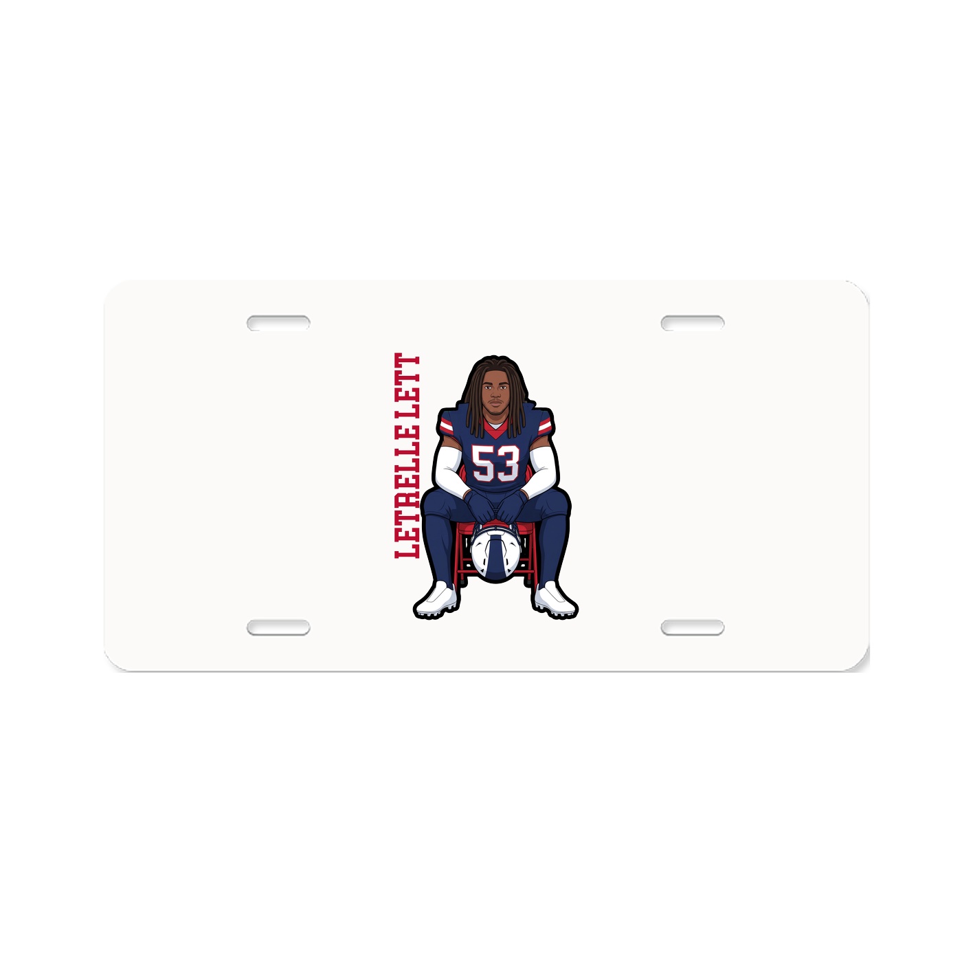 License Plate — Name Vertical in Classic