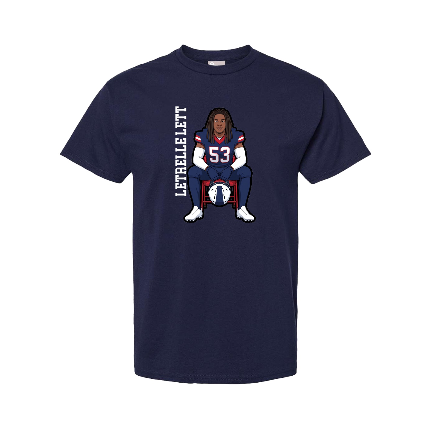 Tee — Name Vertical in Navy