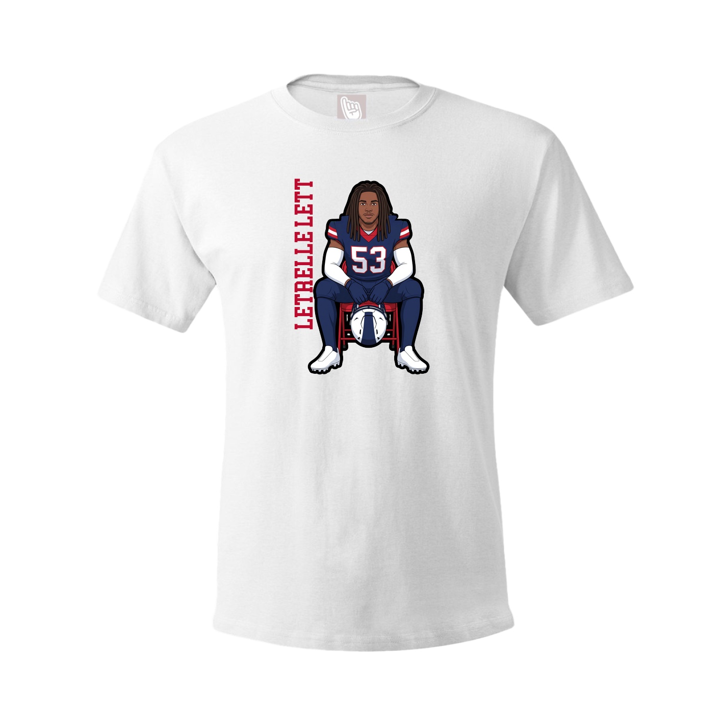 Youth Tee — Name Vertical in White