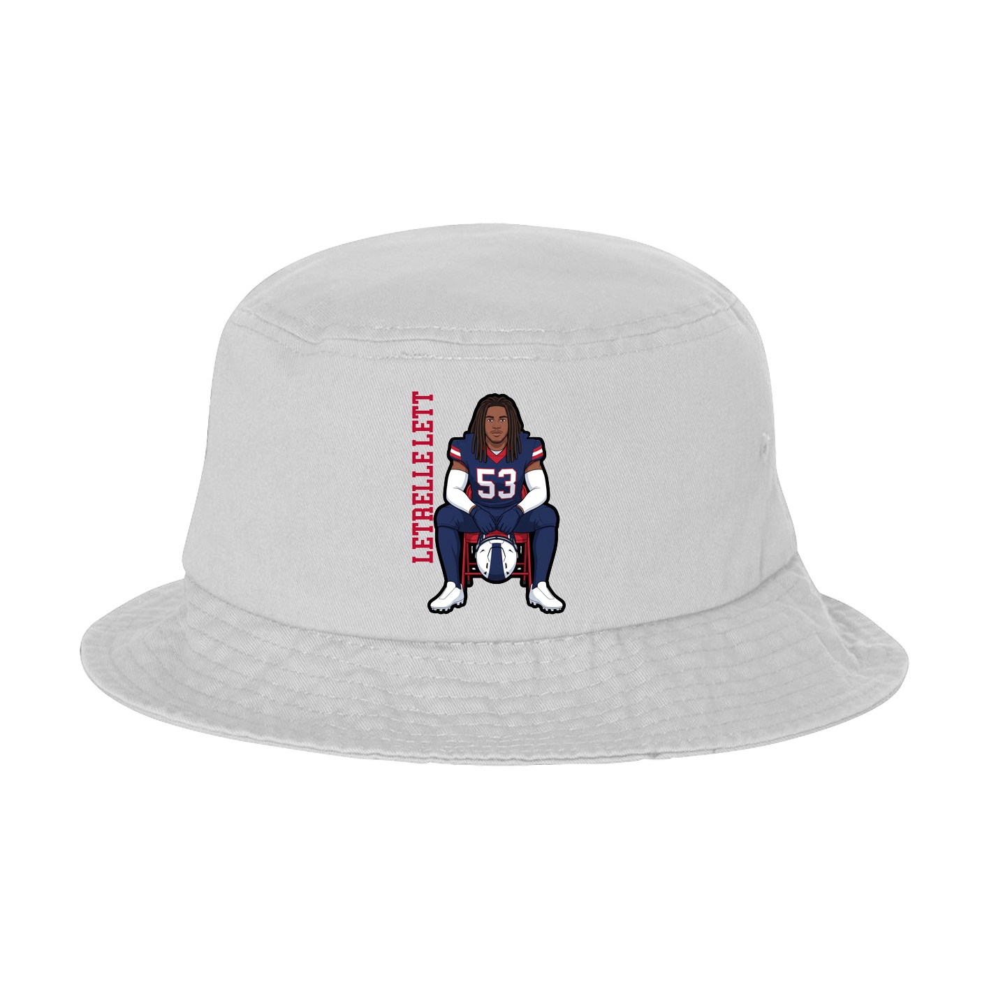 Bucket Cap — Name Vertical in White
