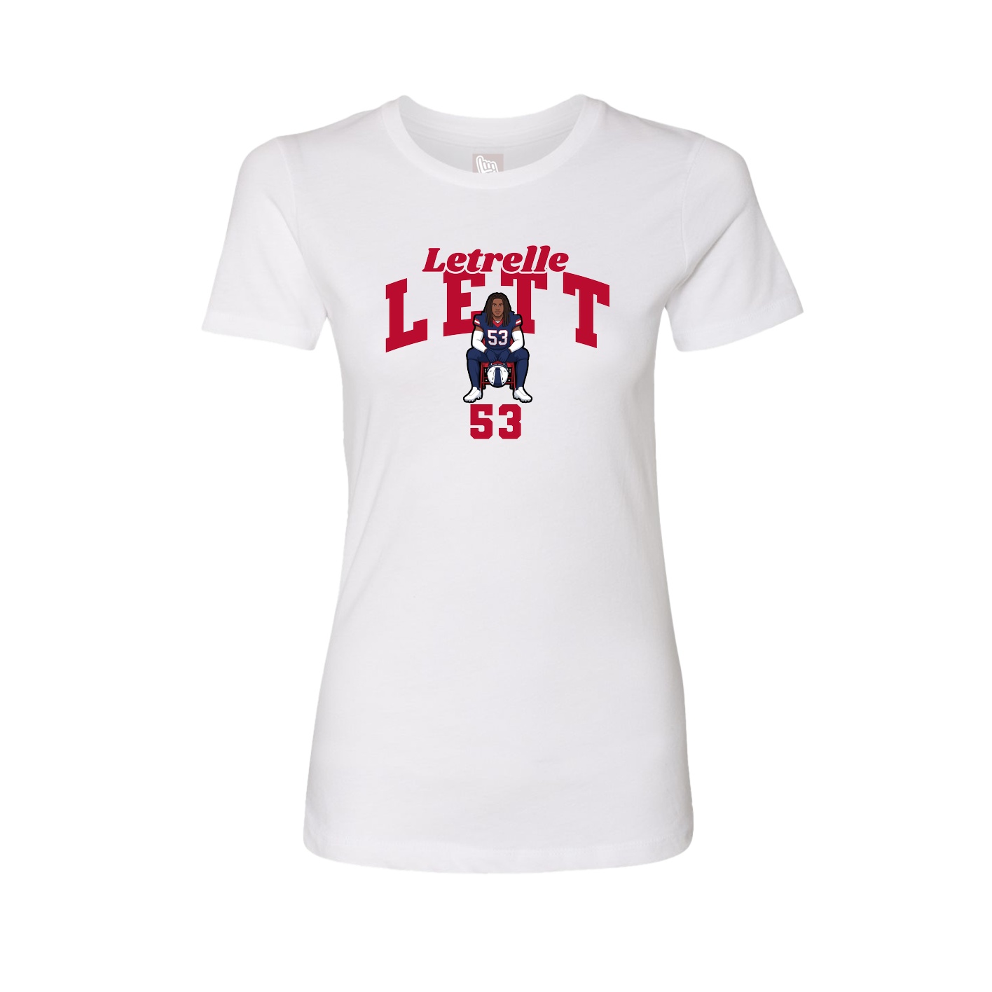 Fitted Women's Tee — Signature Arch in White
