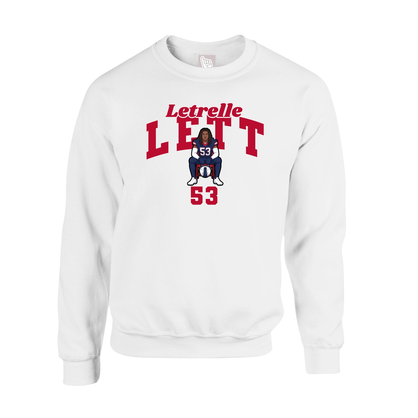 Fleece Crew — Signature Arch in White