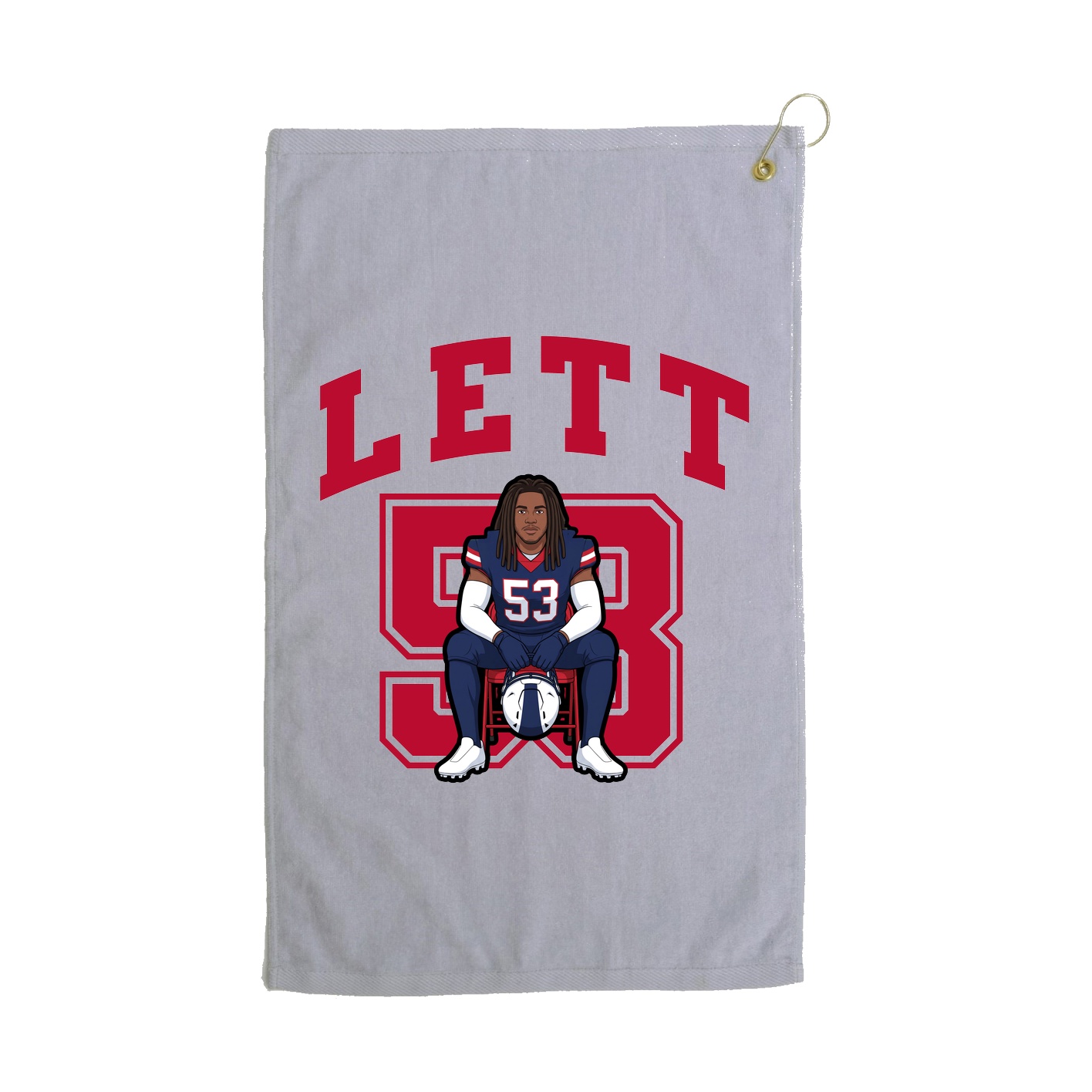 Golf Towel — Number in Grey