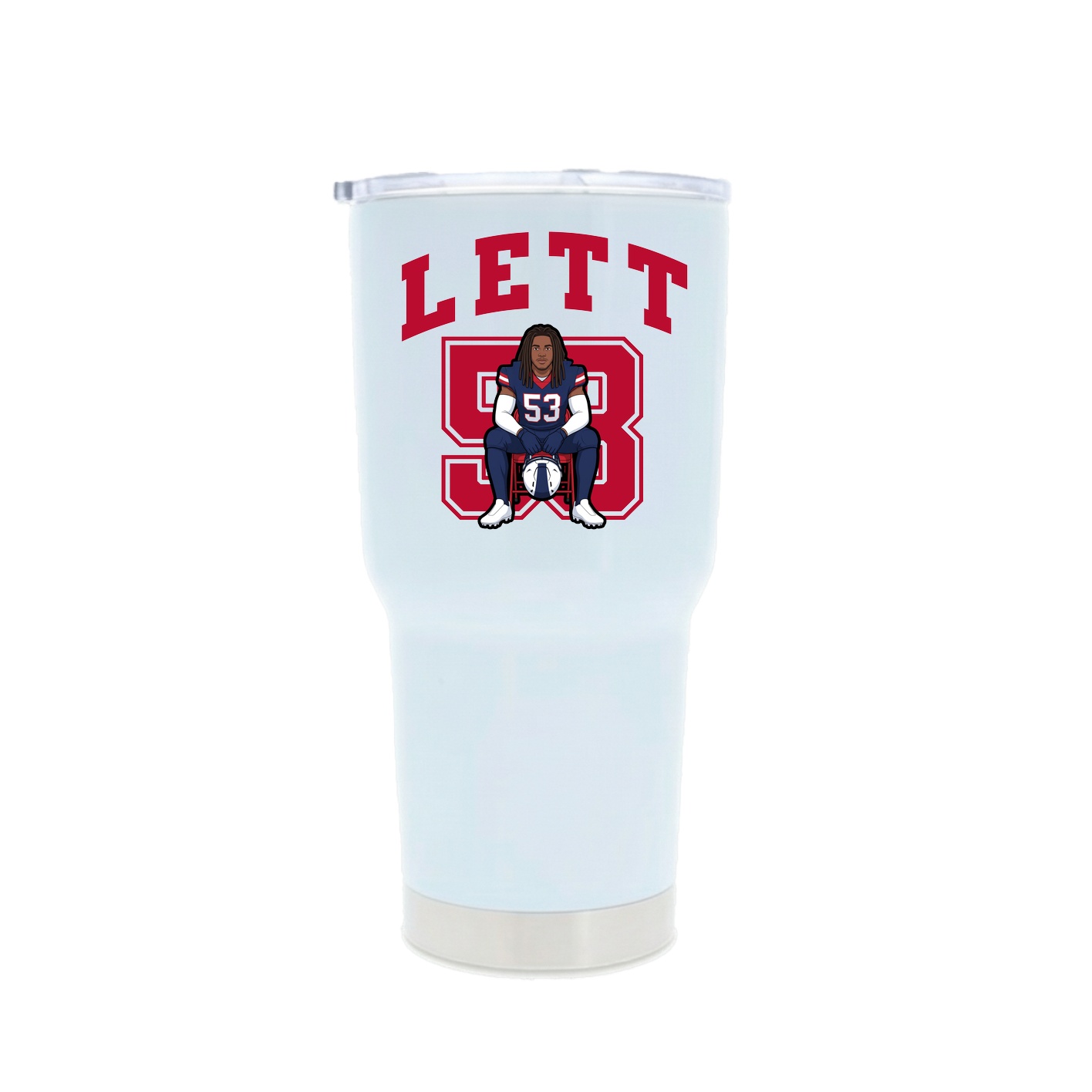30oz Stainless Steel Tumbler — Number in White