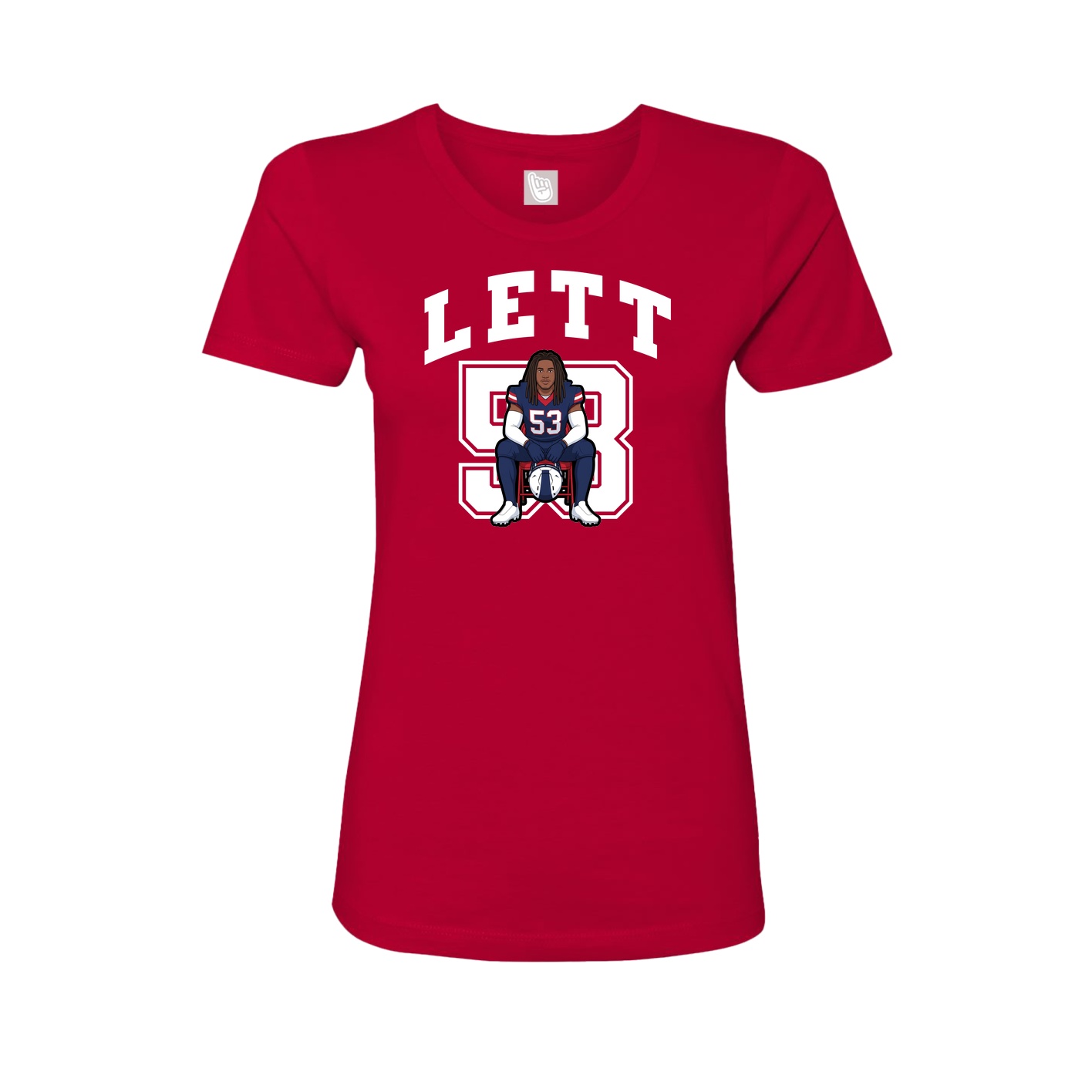 Fitted Women's Tee — Number in Red