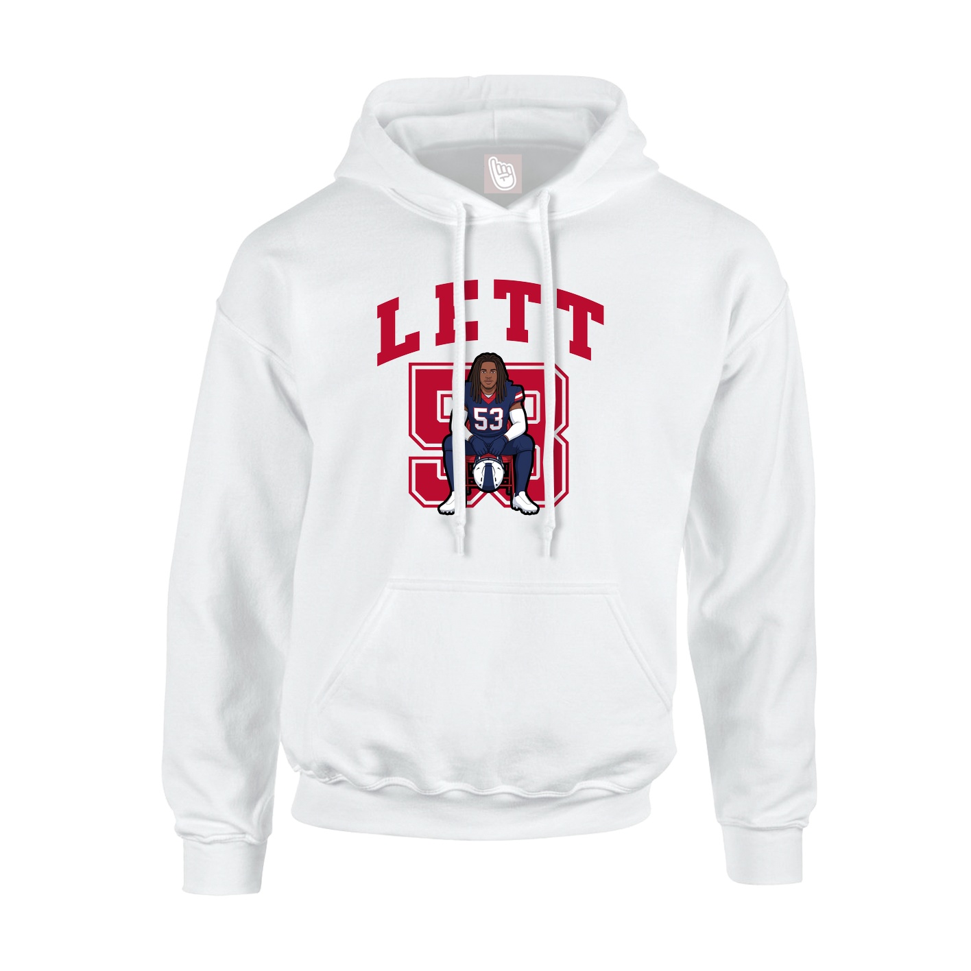 Hoodie — Number in White