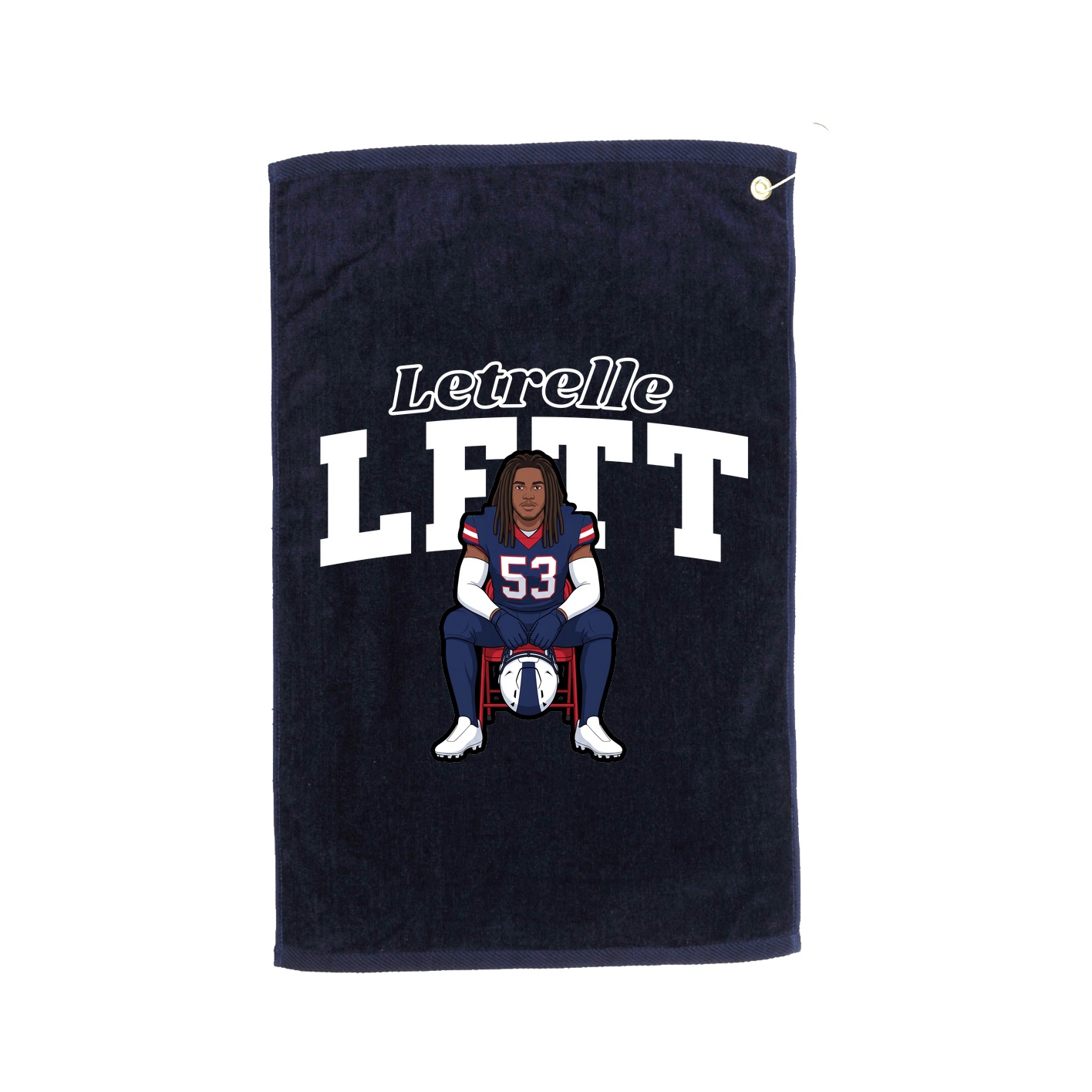 Golf Towel — Name Arch in Navy