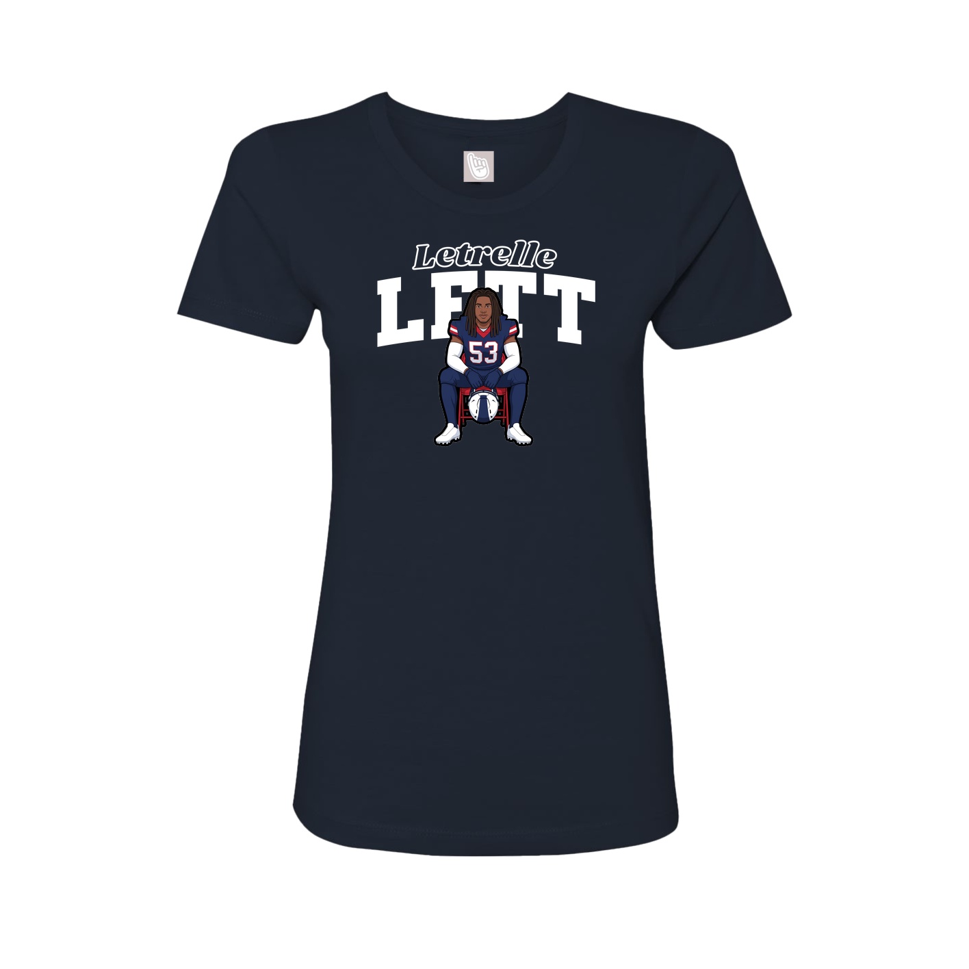 Fitted Women's Tee — Name Arch in Navy