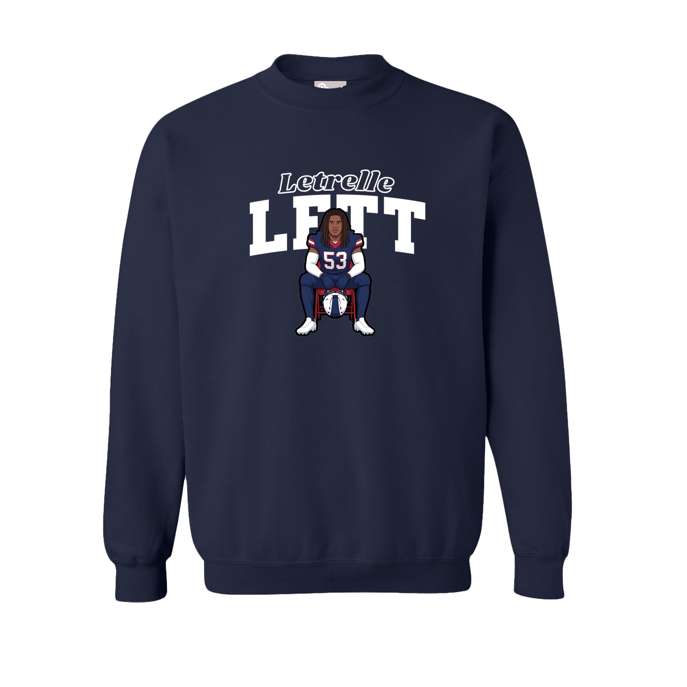 Fleece Crew — Name Arch in Navy