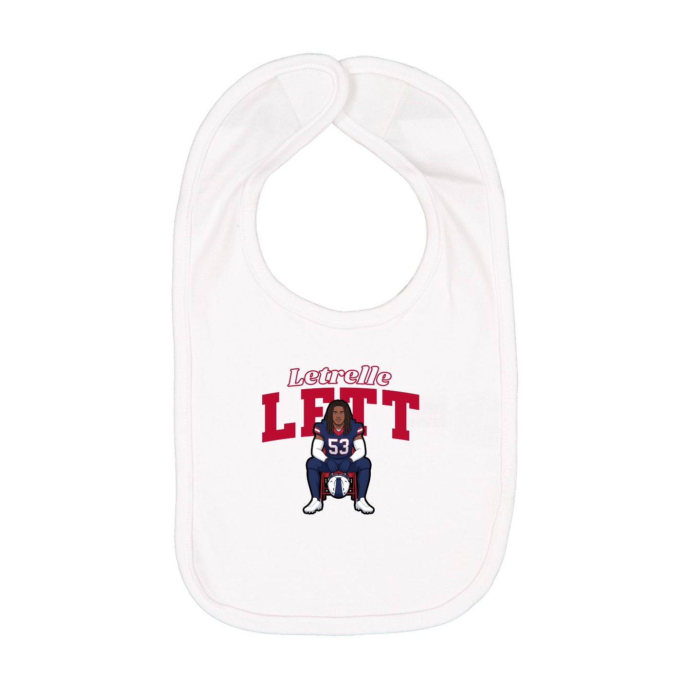 Infant Bib — Name Arch in White