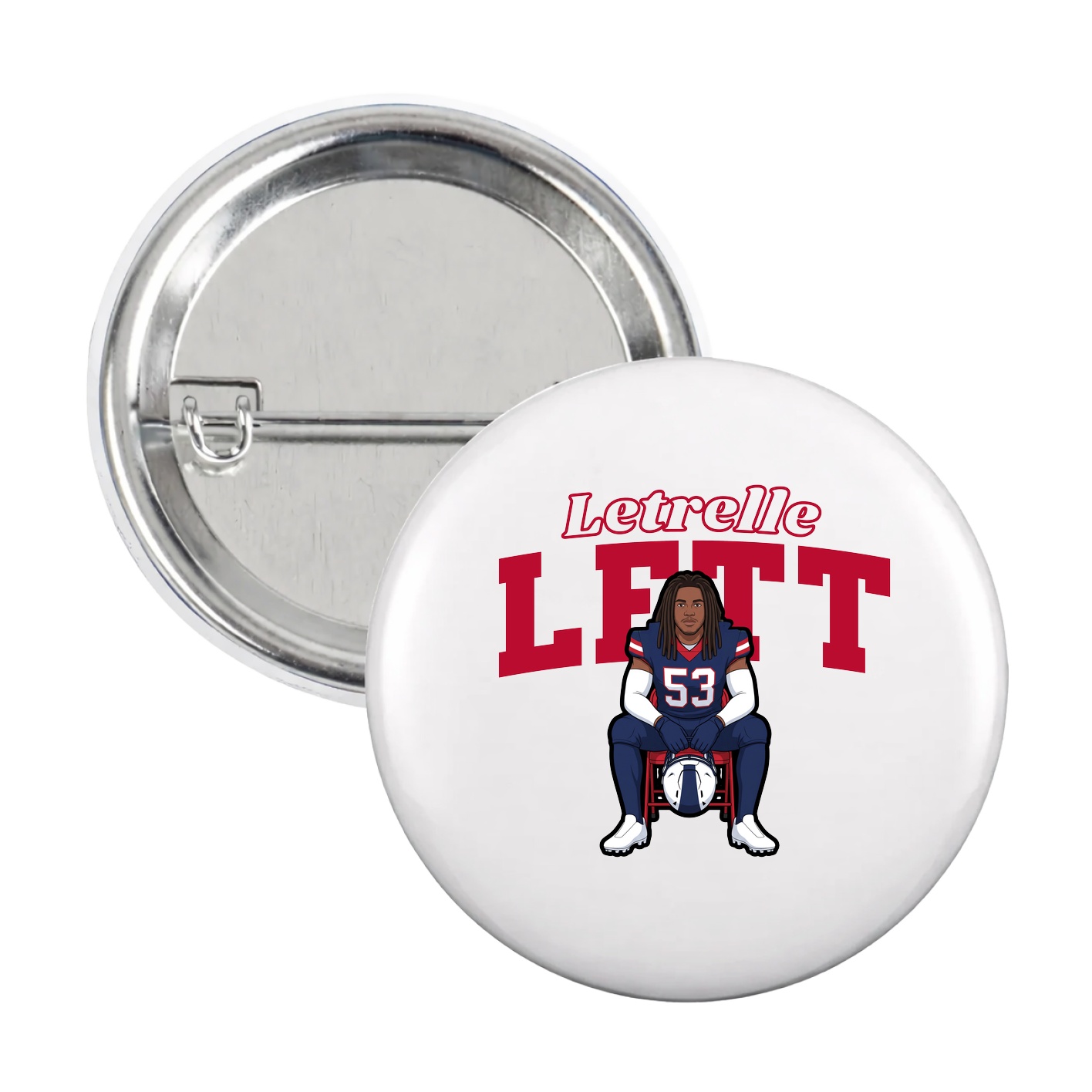 Game Day Button — Name Arch in White