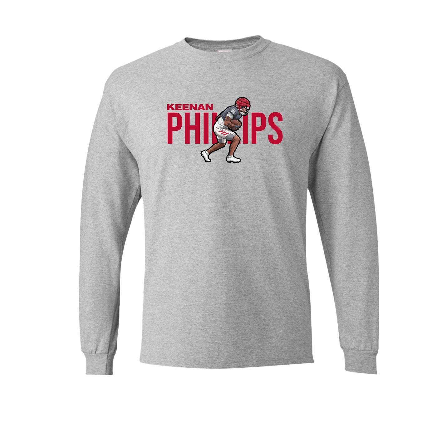 Long Sleeve Tee — Player Name in Grey