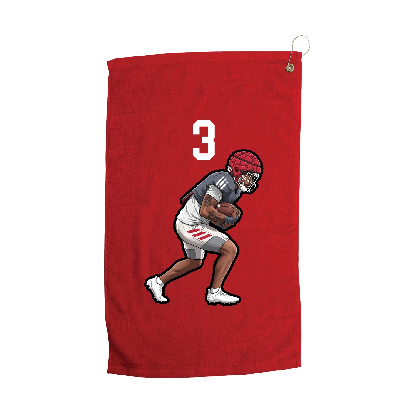 Golf Towel — Number Top in Red