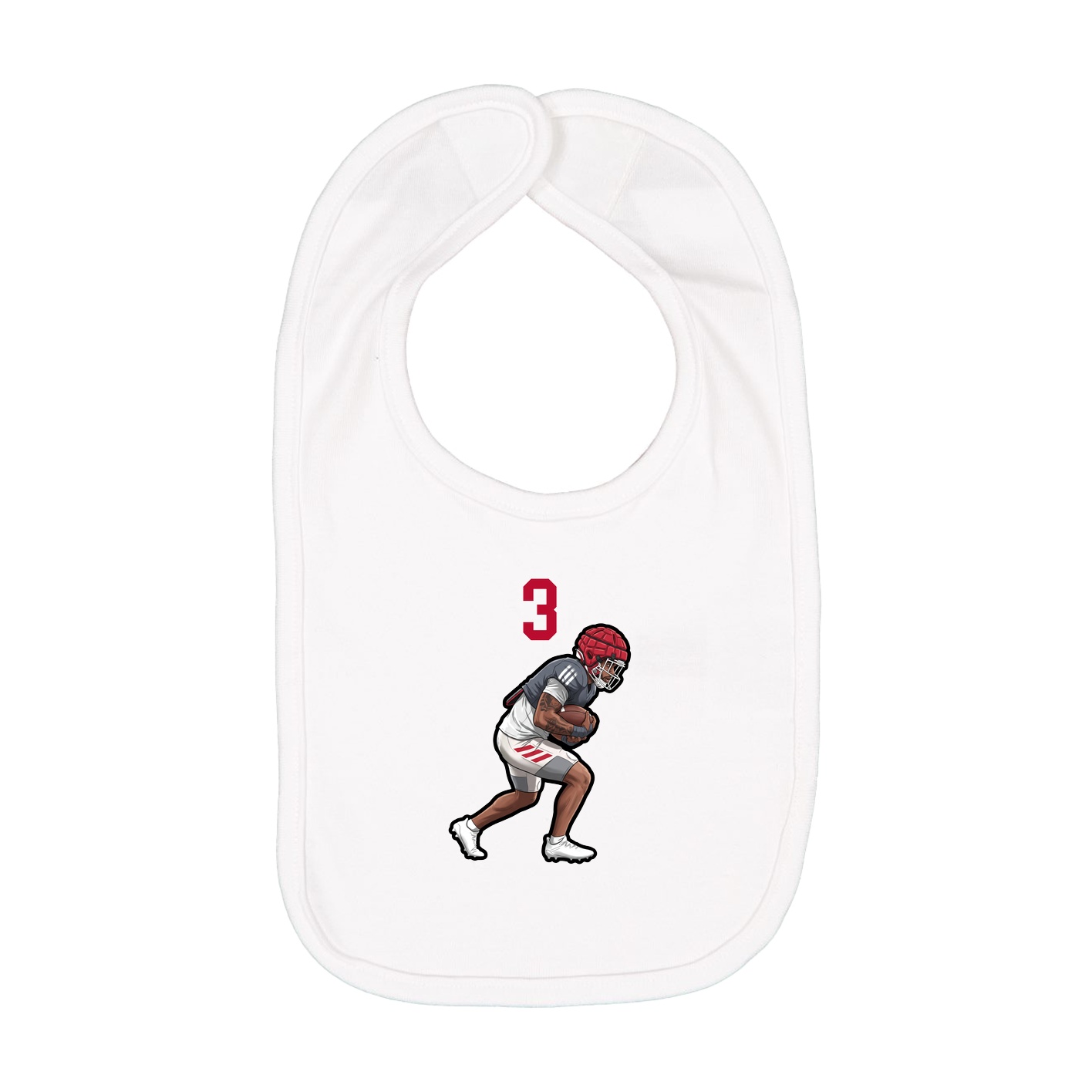 Infant Bib — Number Top in White