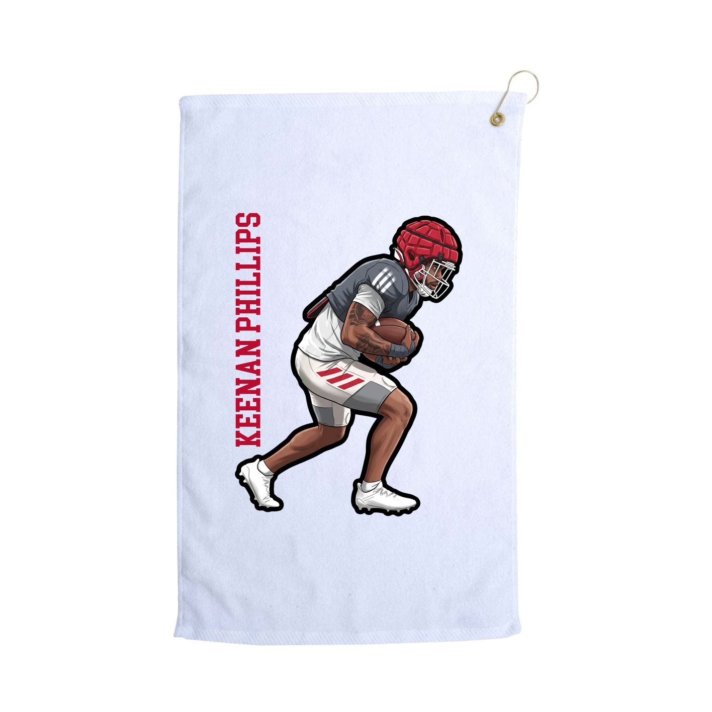 Golf Towel — Name Vertical in White
