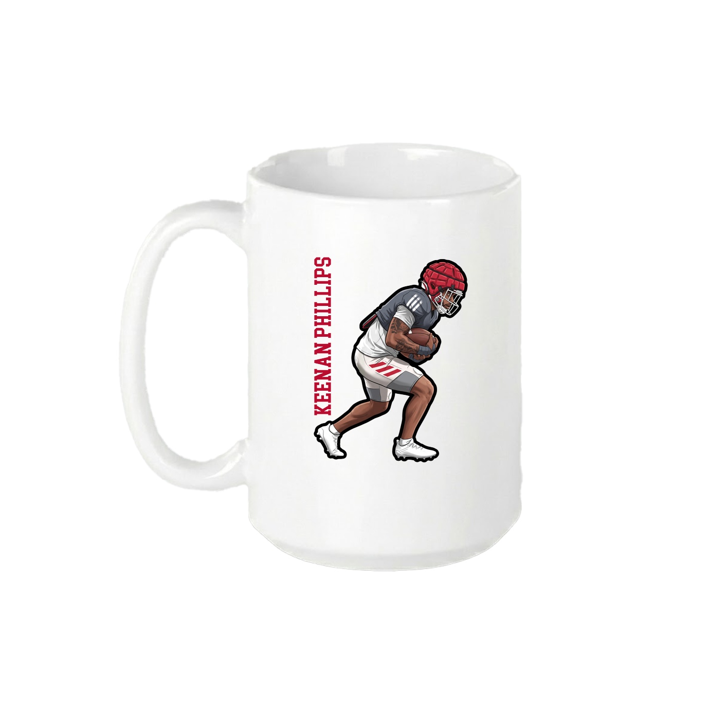 15oz Coffee Mug — Name Vertical in White