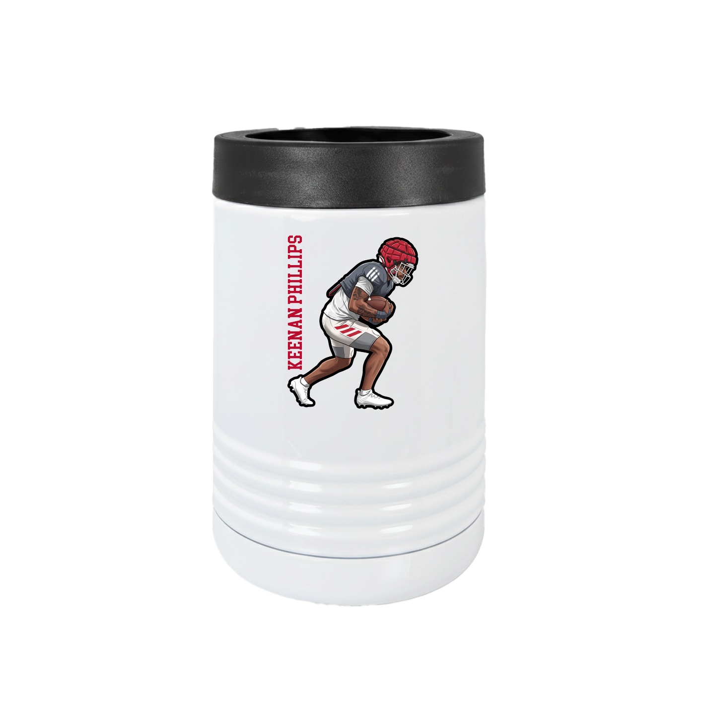 Beverage Holder — Name Vertical in White