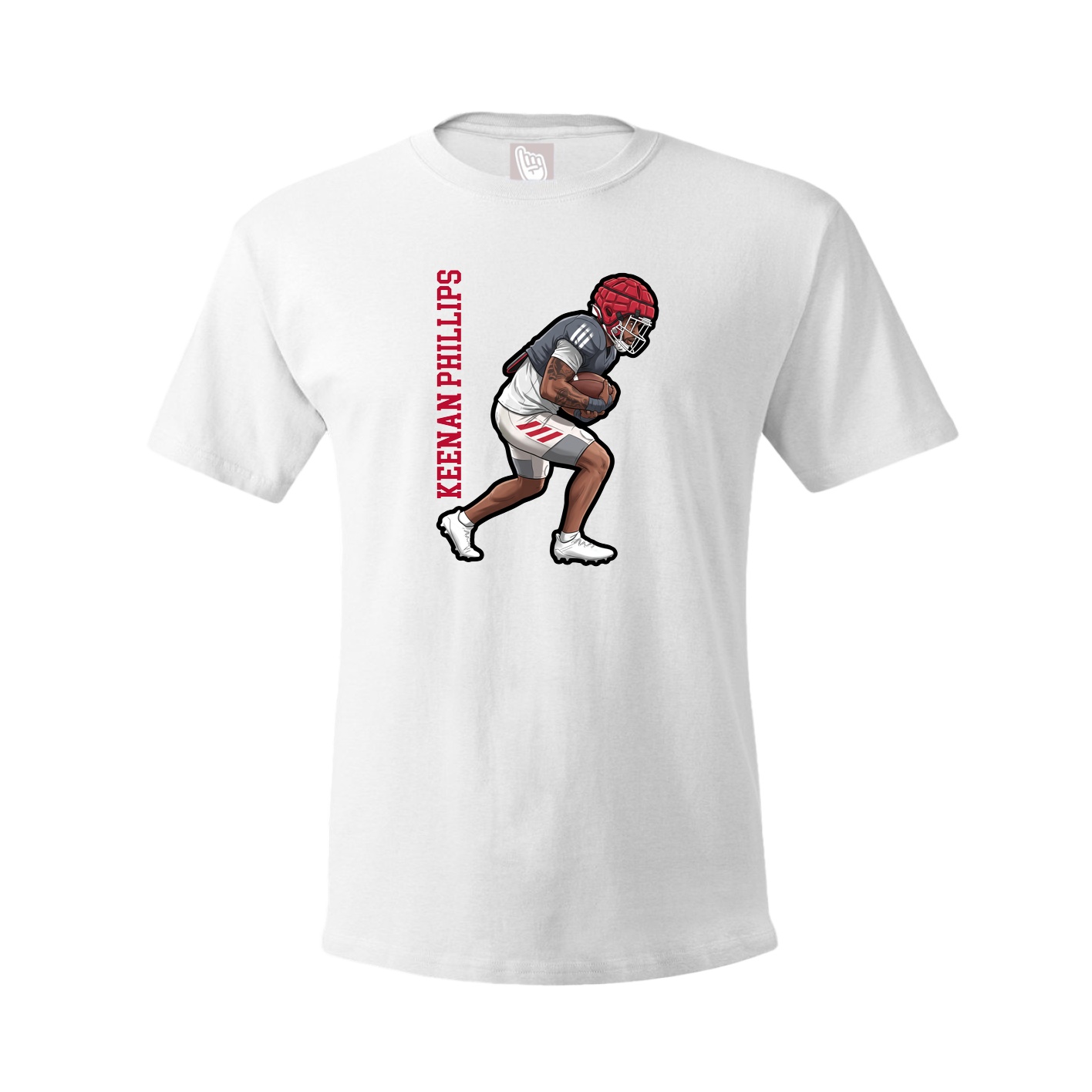 Youth Tee — Name Vertical in White