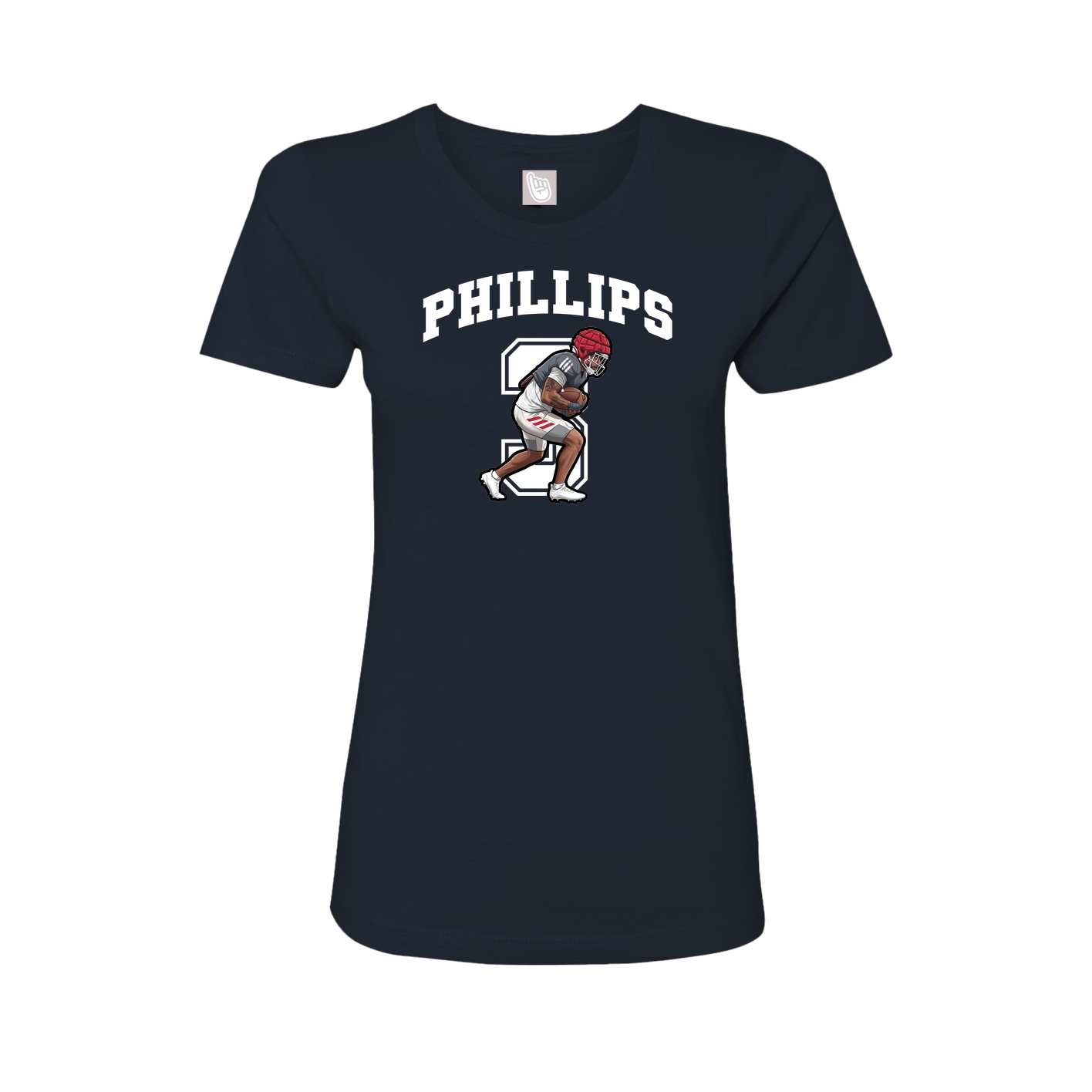Fitted Women's Tee — Number in Navy