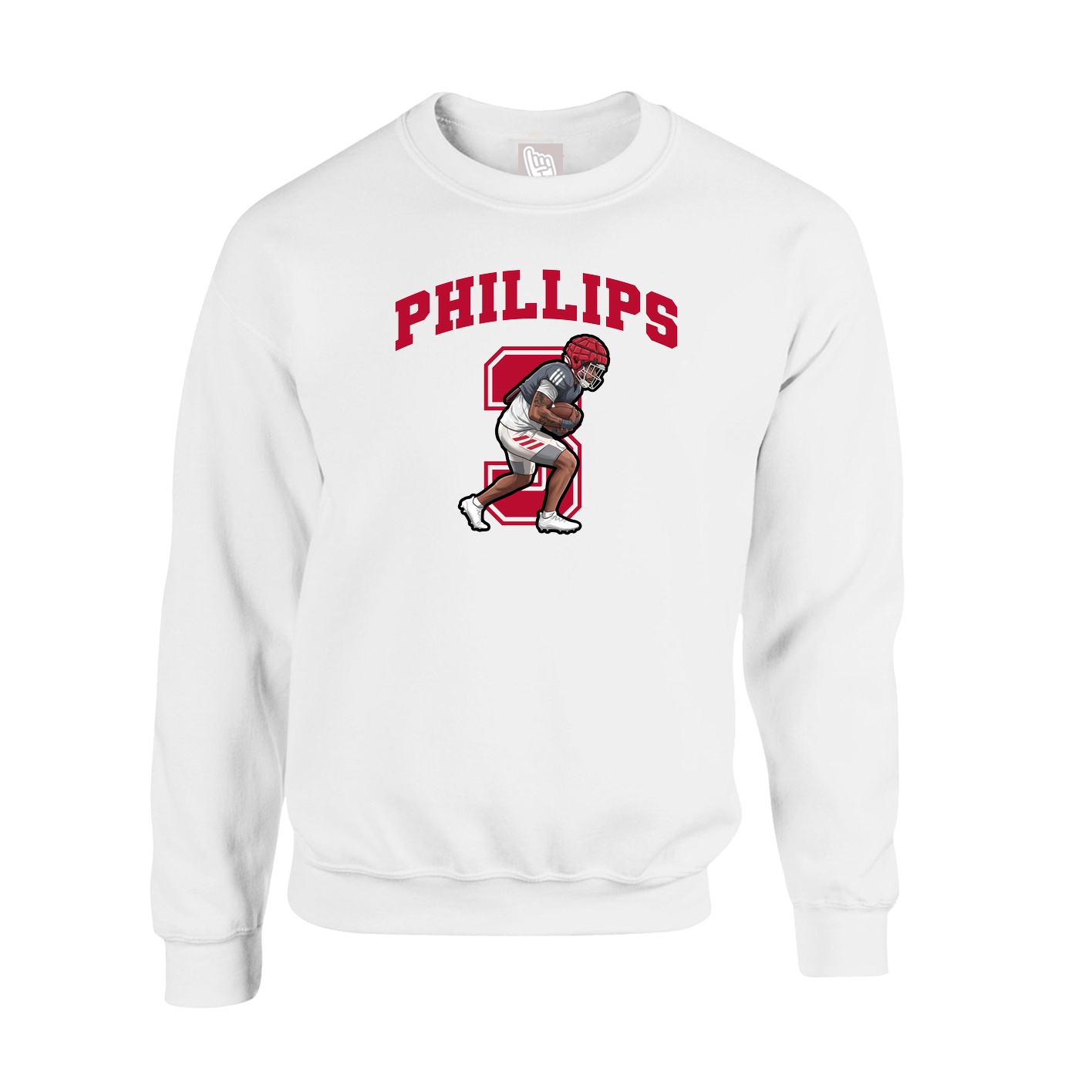 Fleece Crew — Number in White