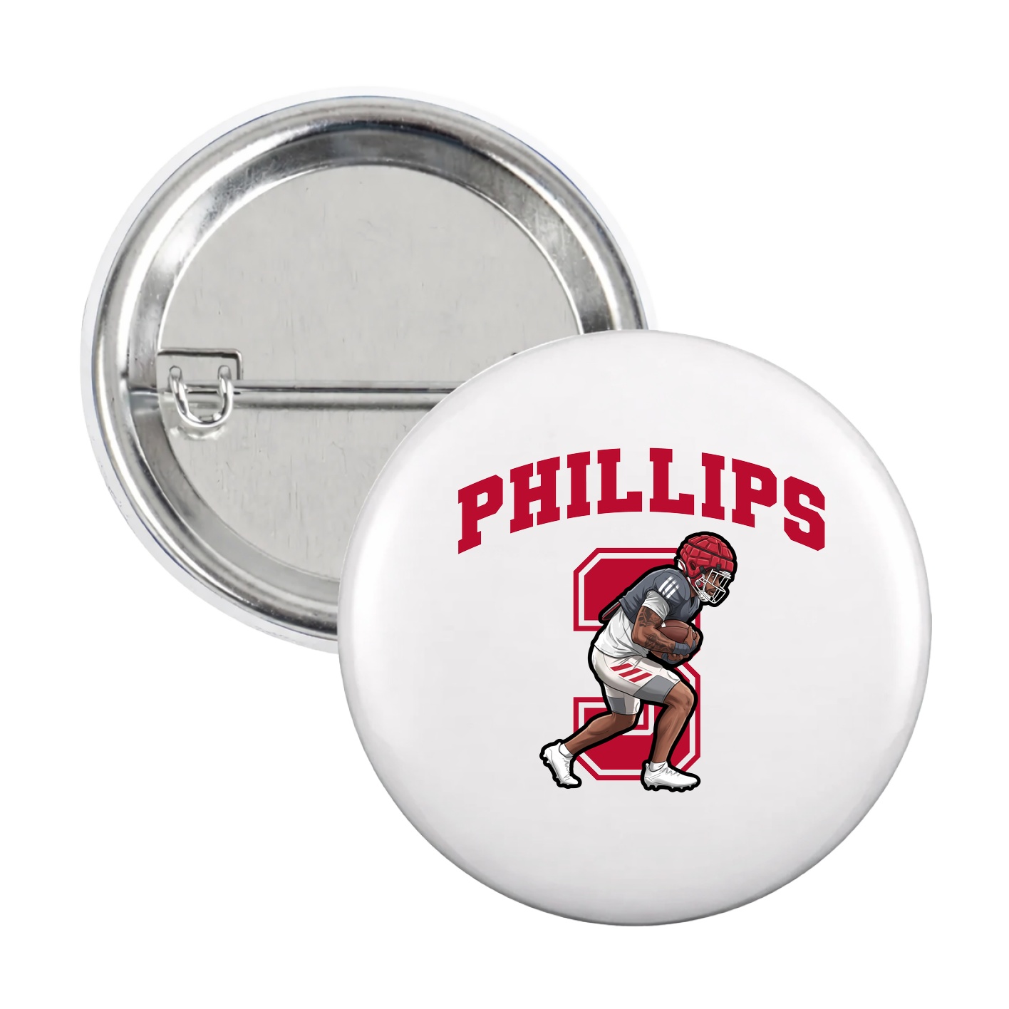 Game Day Button — Number in White