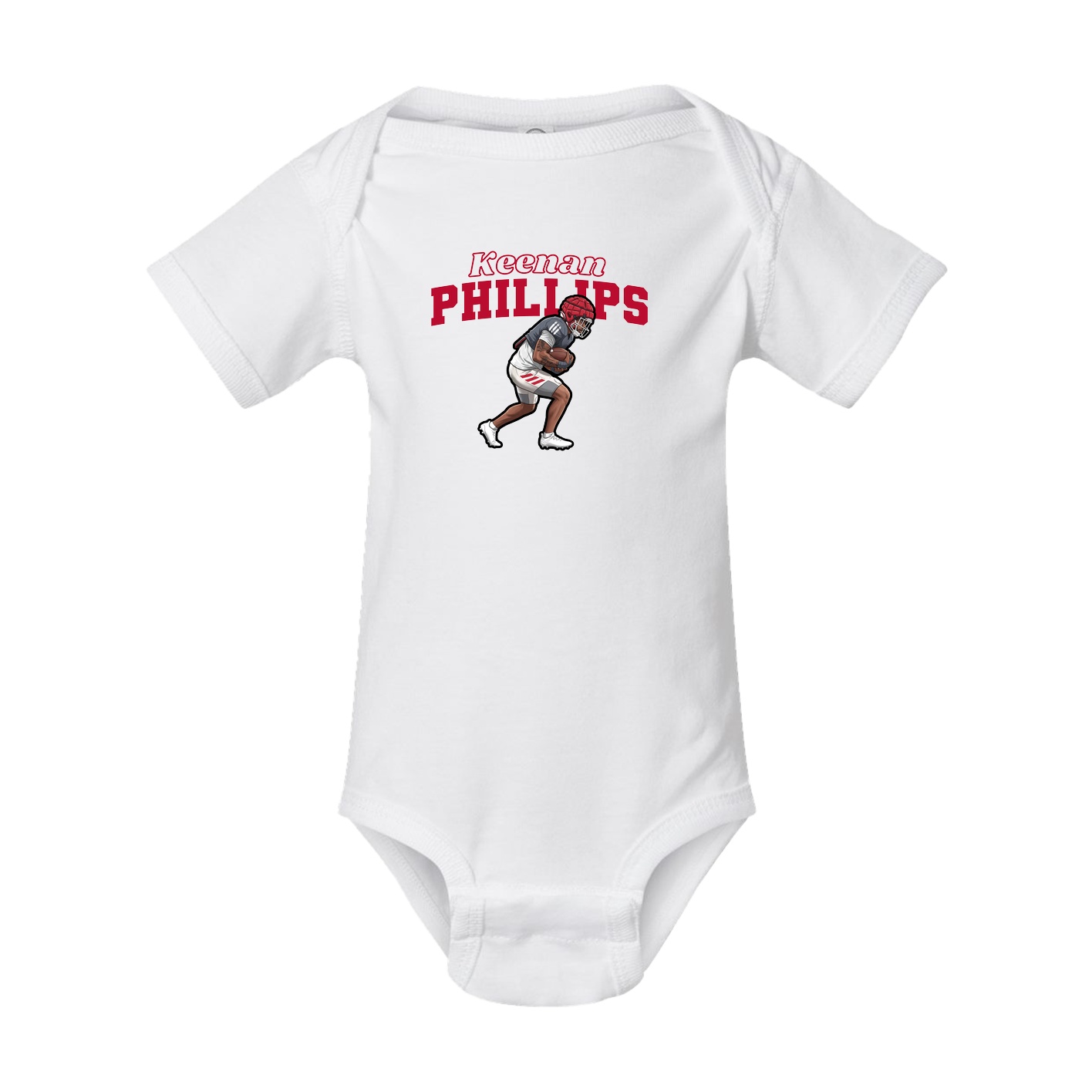 Baby Onesie — Name Arch in White