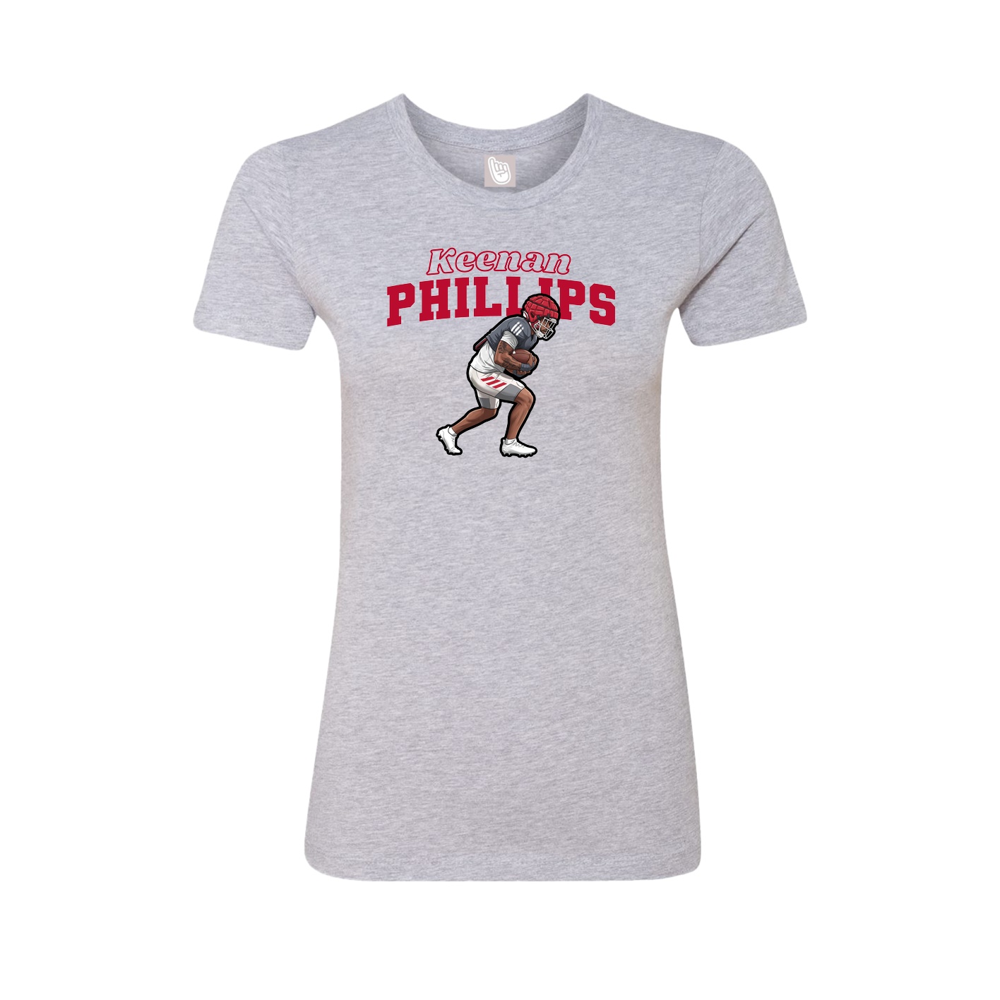 Fitted Women's Tee — Name Arch in Grey