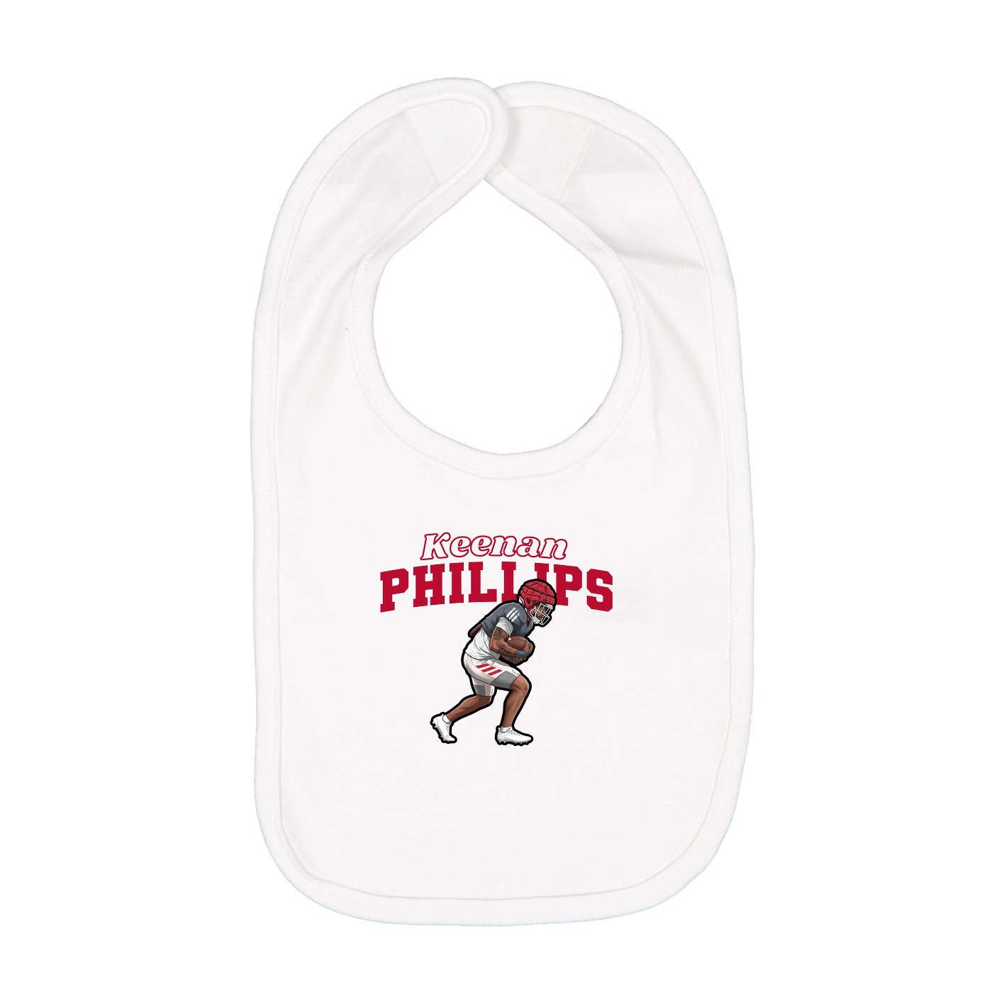 Infant Bib — Name Arch in White