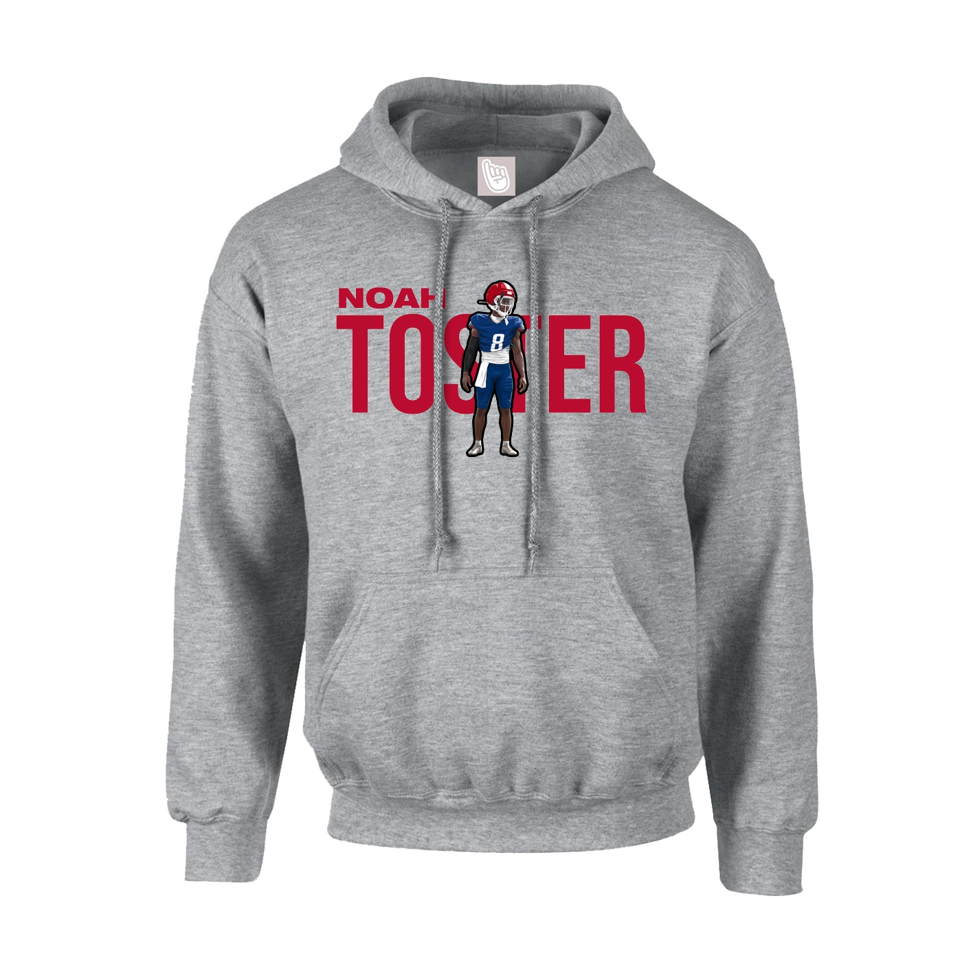 Youth Hoodie — Player Name in Grey