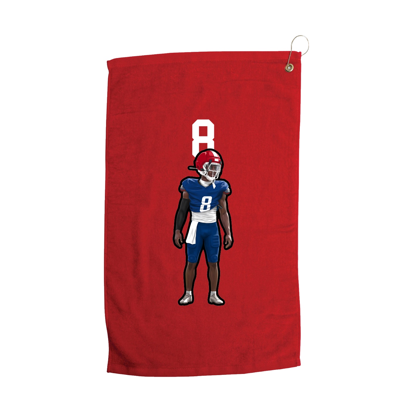 Golf Towel — Number Top in Red