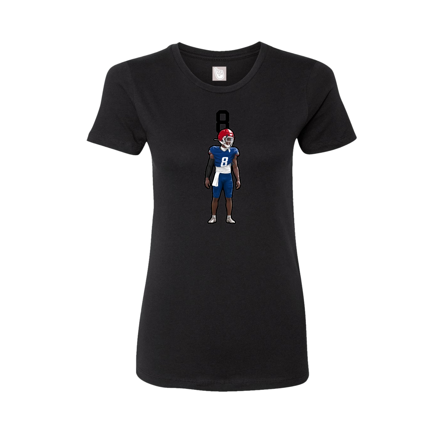 Fitted Women's Tee — Number Top in Black